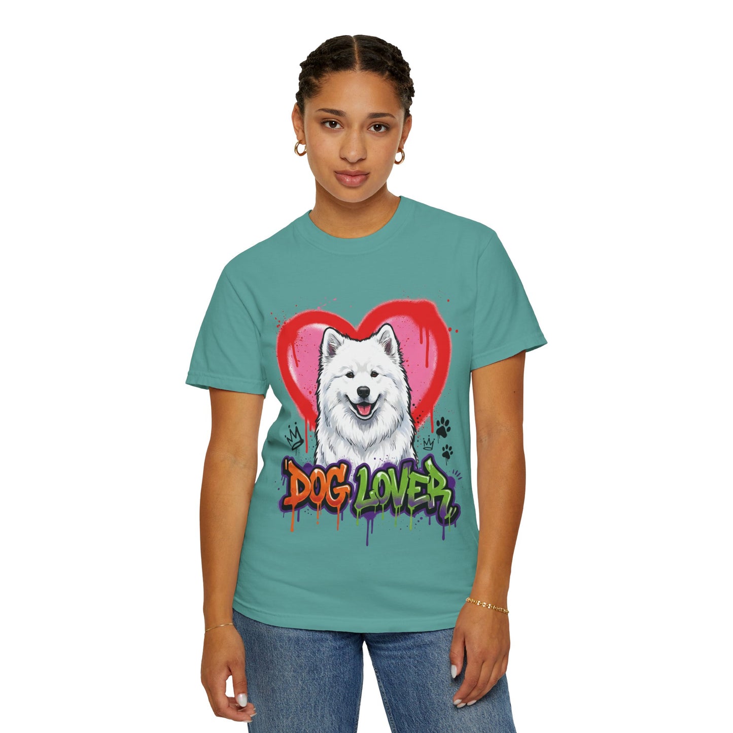 Dog Lover T-Shirt — Cute Samoyed Heart Graphic Tee