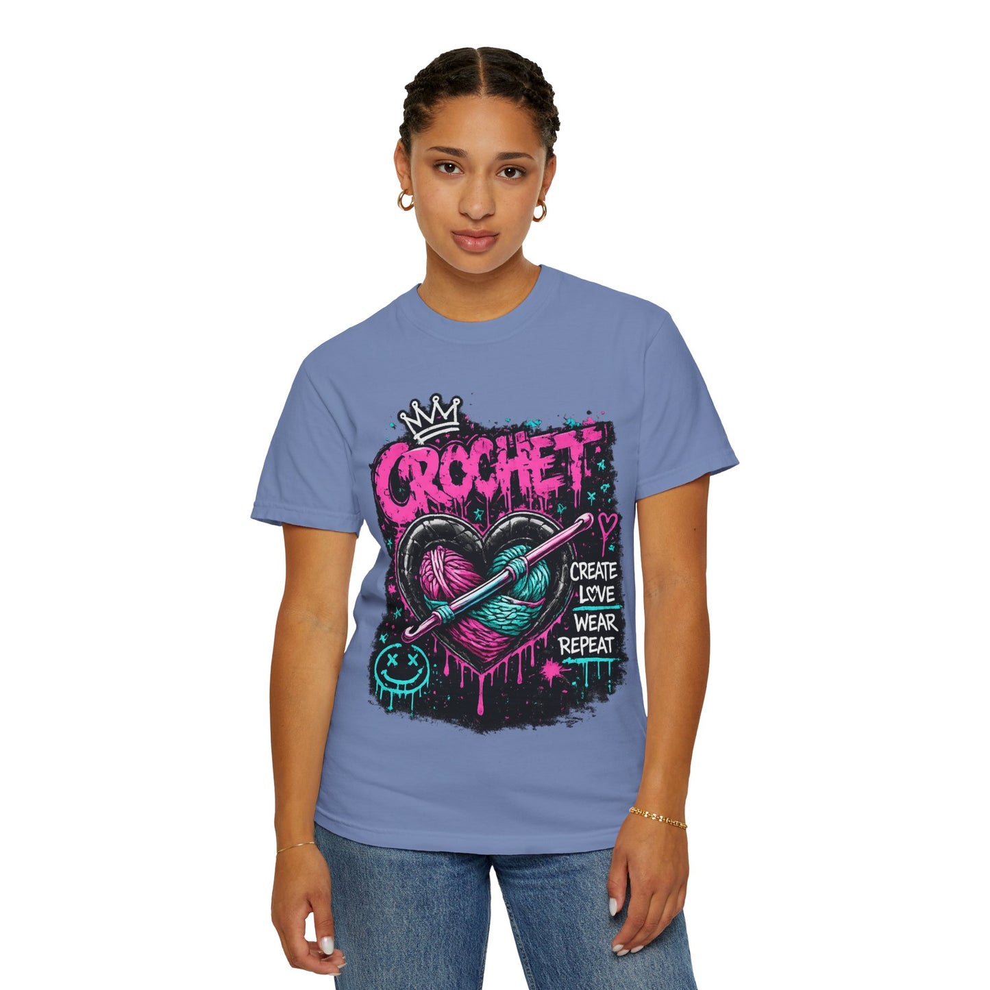 Crochet Heart Graphic T-Shirt — Create Love Wear Repeat