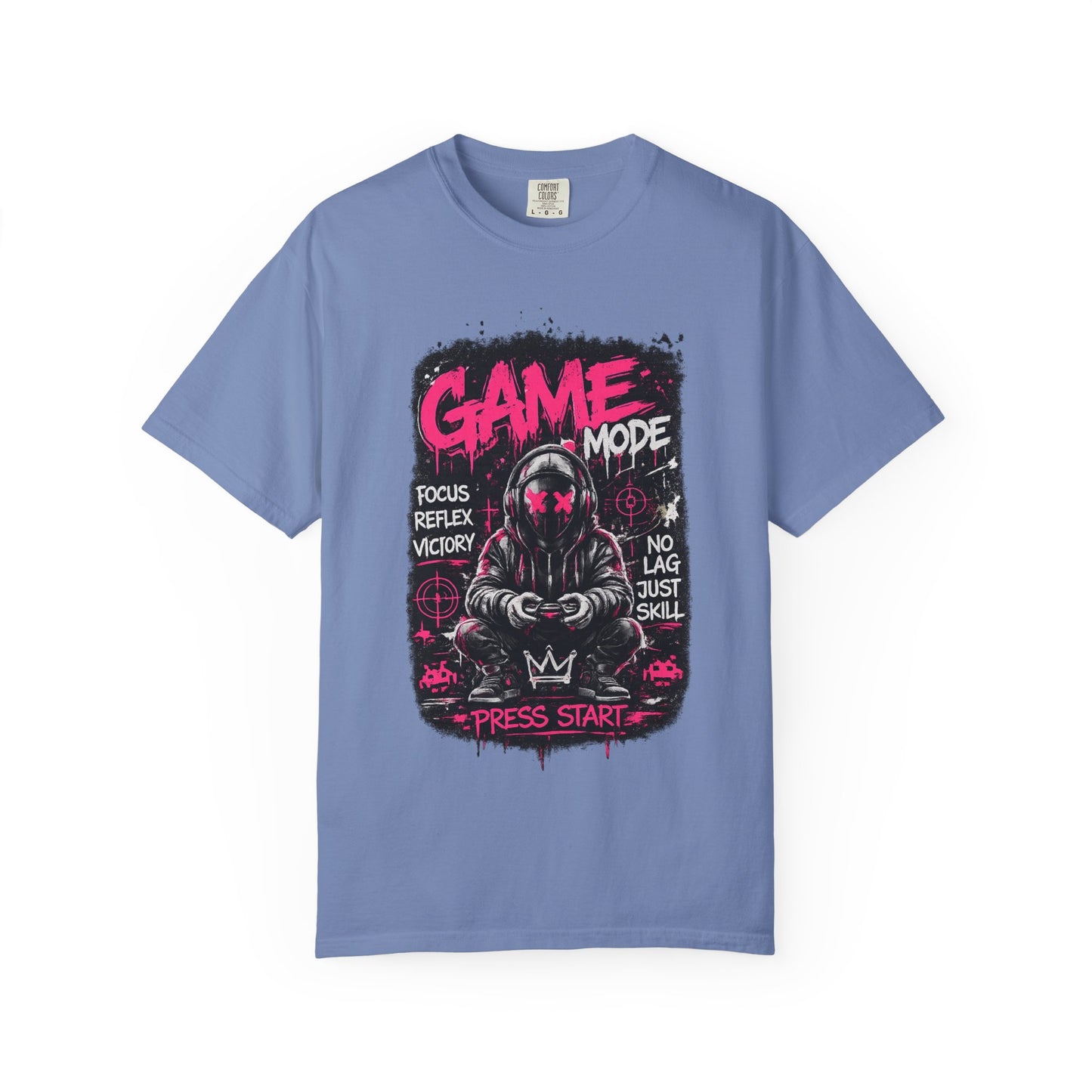 Game Mode Gamer Skull joystick graphic T-Shirt | Press Start gaming design