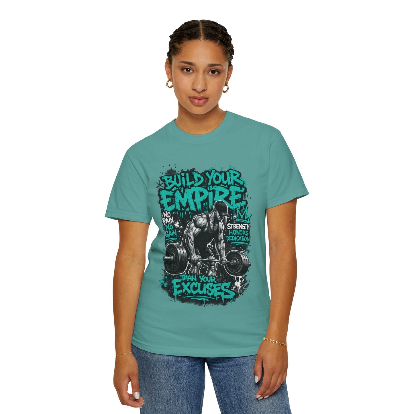 Build Your Empire Deadlift Graphic T-Shirt | Motivational Gym Workout Shirt