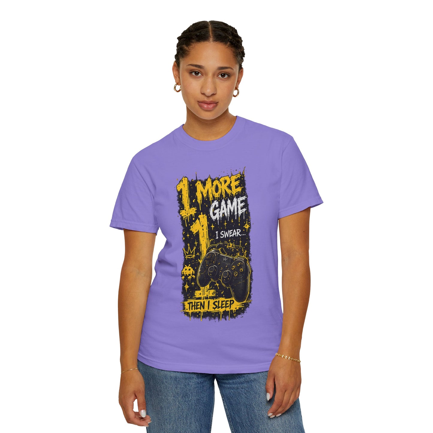 Gaming T-Shirt — “1 More Game I Swear Then I Sleep” Graphic Tee