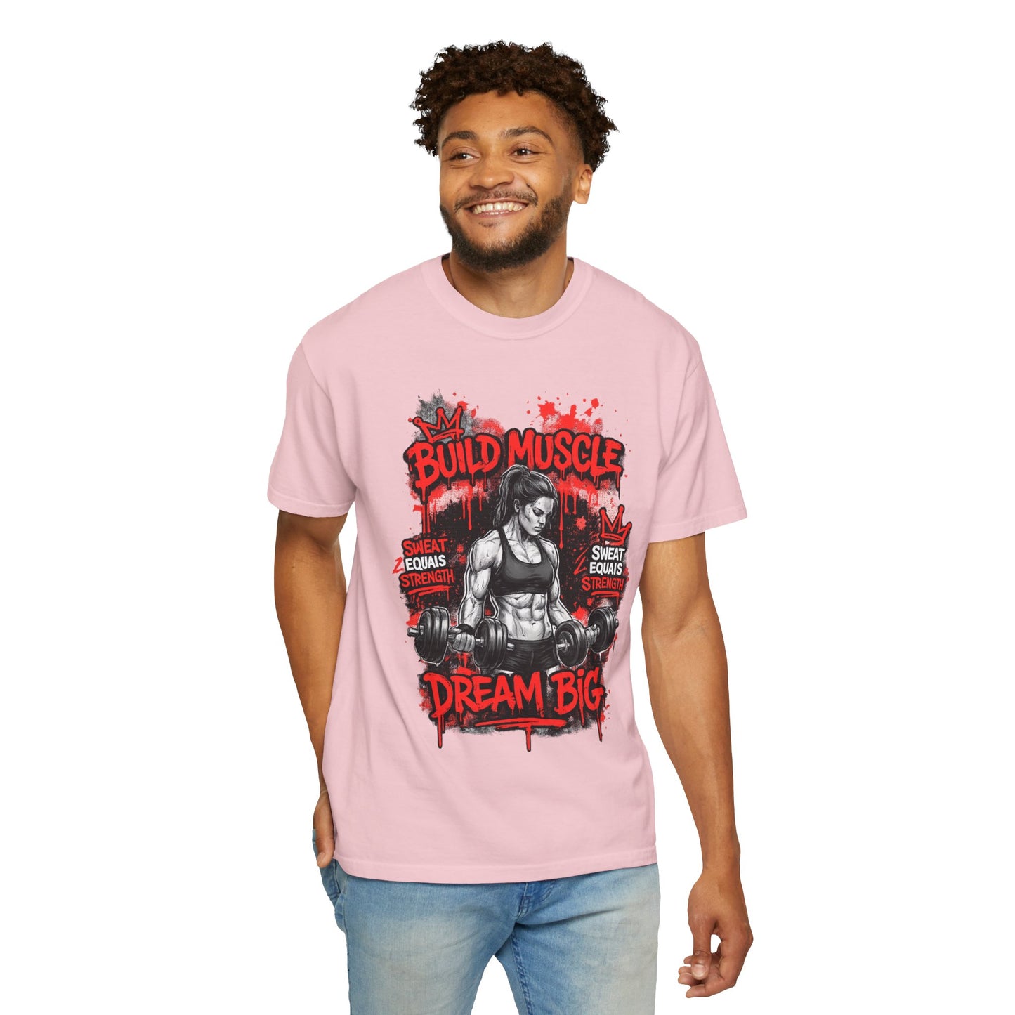 Build Muscle Dream Big T-Shirt — Fitness Motivation Gym Tee