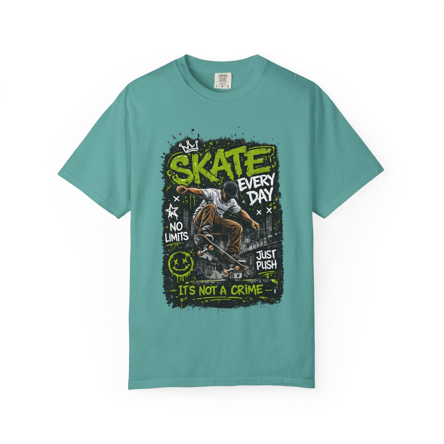Skate Every Day Graphic T-Shirt — "It's Not a Crime" Skateboard Tee