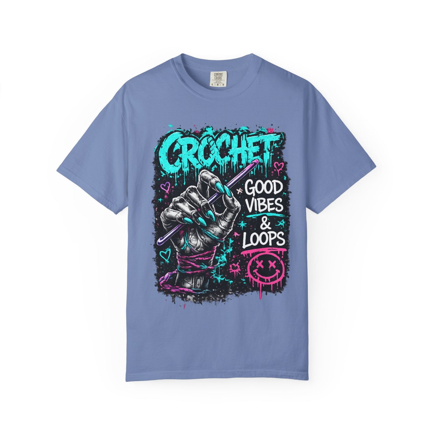 Crochet 'Good Vibes & Loops' Graphic T-Shirt