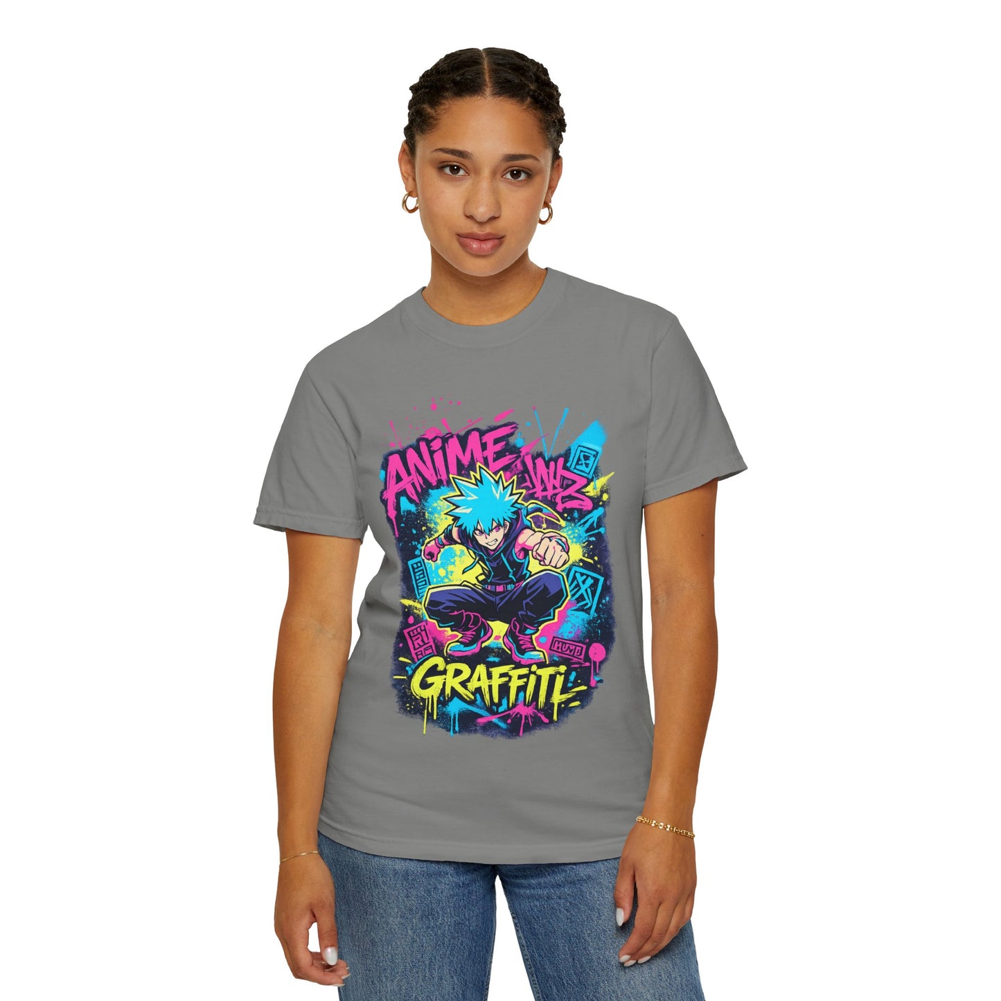 Anime Graffiti T-Shirt — Neon Street Art Skate Anime Design