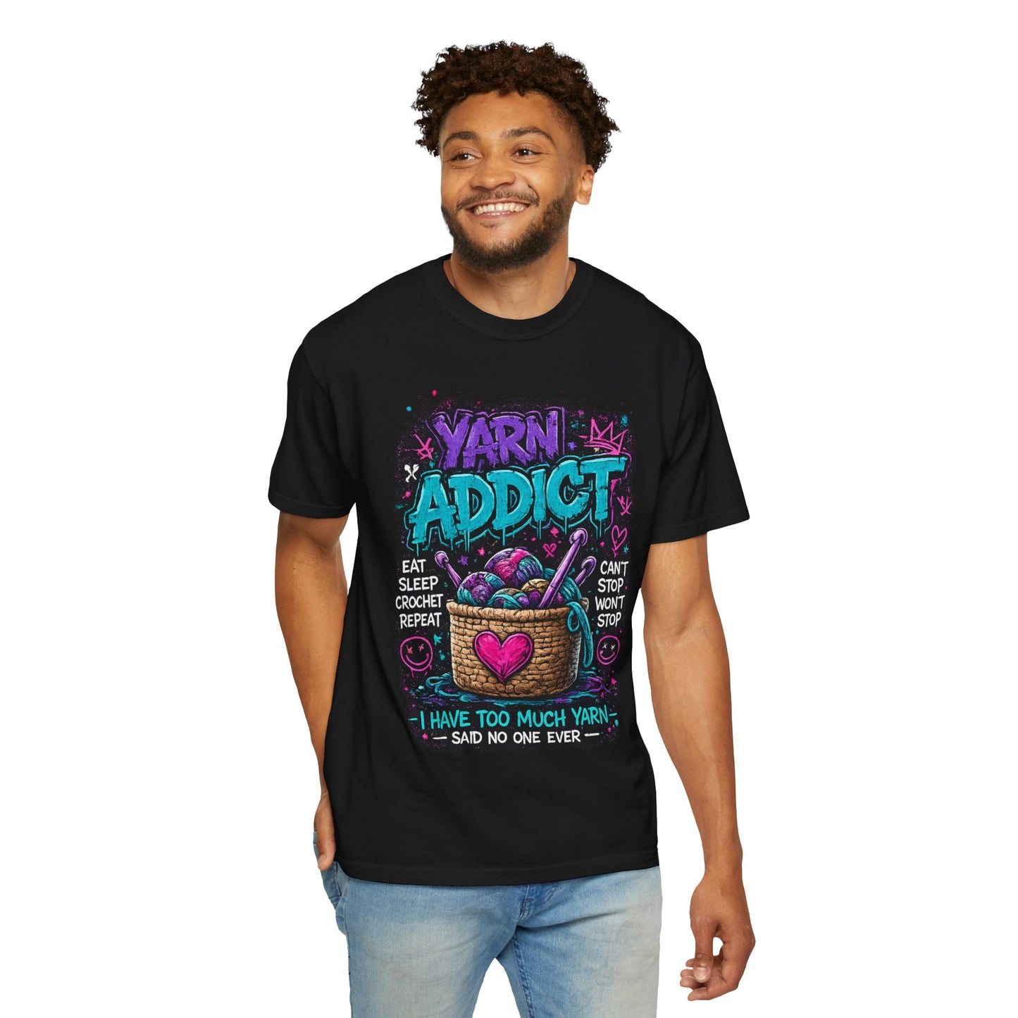 Yarn Addict T-Shirt — Funny Knitting & Crochet Gift Tee