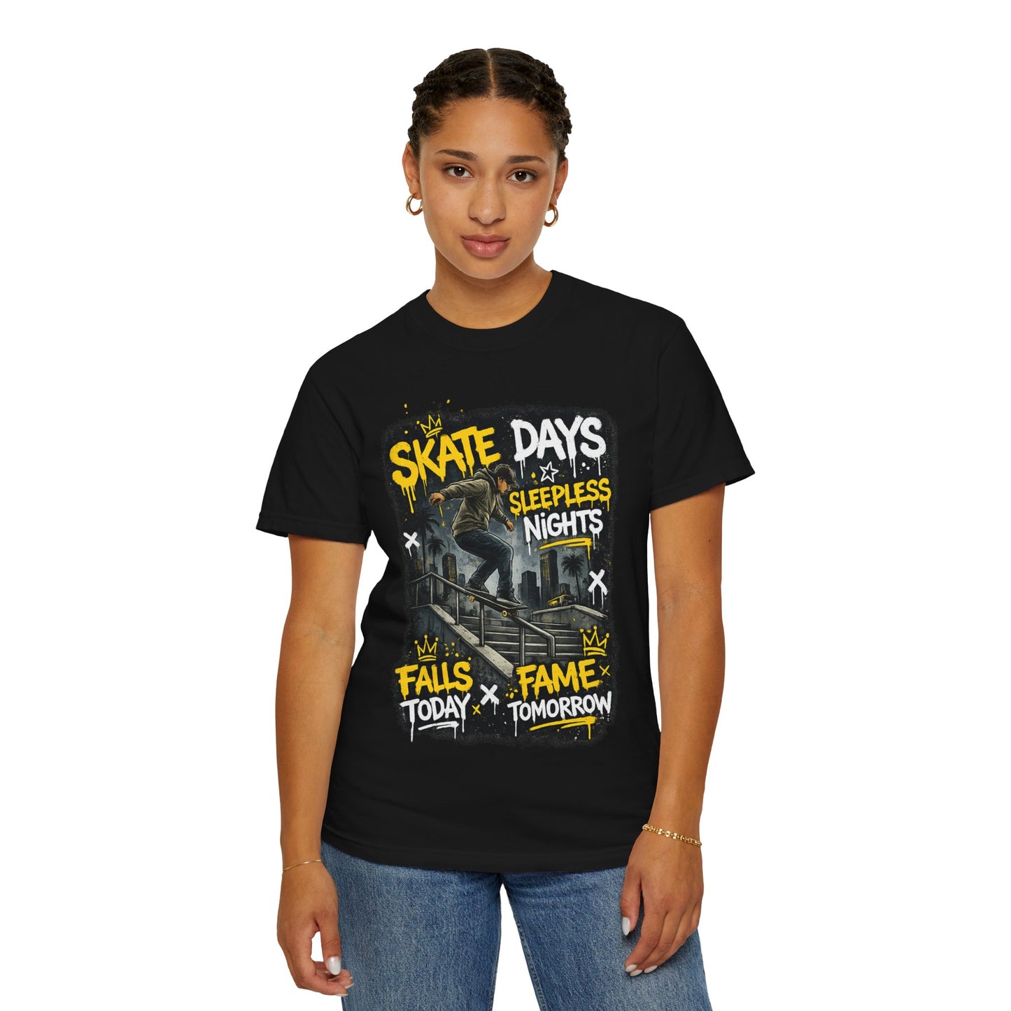 Skate Days Graphic T-Shirt — "Skate Days Sleepless Nights" Streetwear Tee