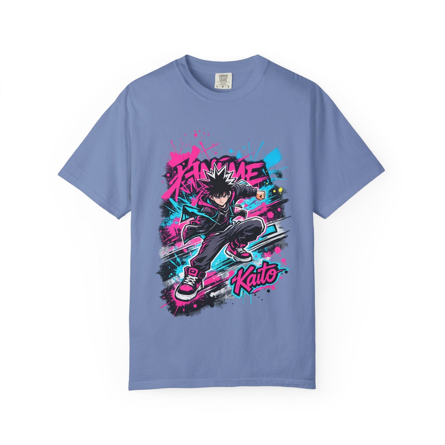 Skater Kaito Graphic T-Shirt — Neon Anime Streetwear