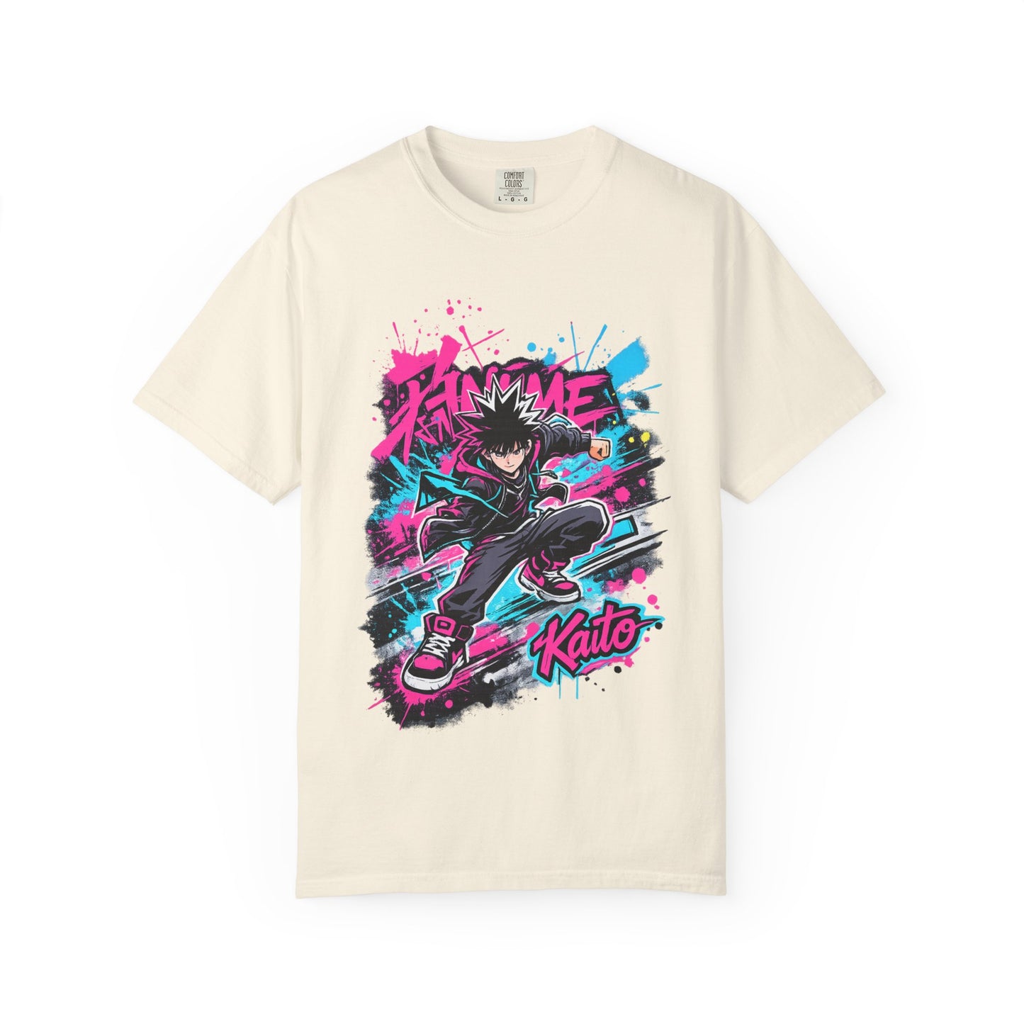 Skater Kaito Graphic T-Shirt — Neon Anime Streetwear