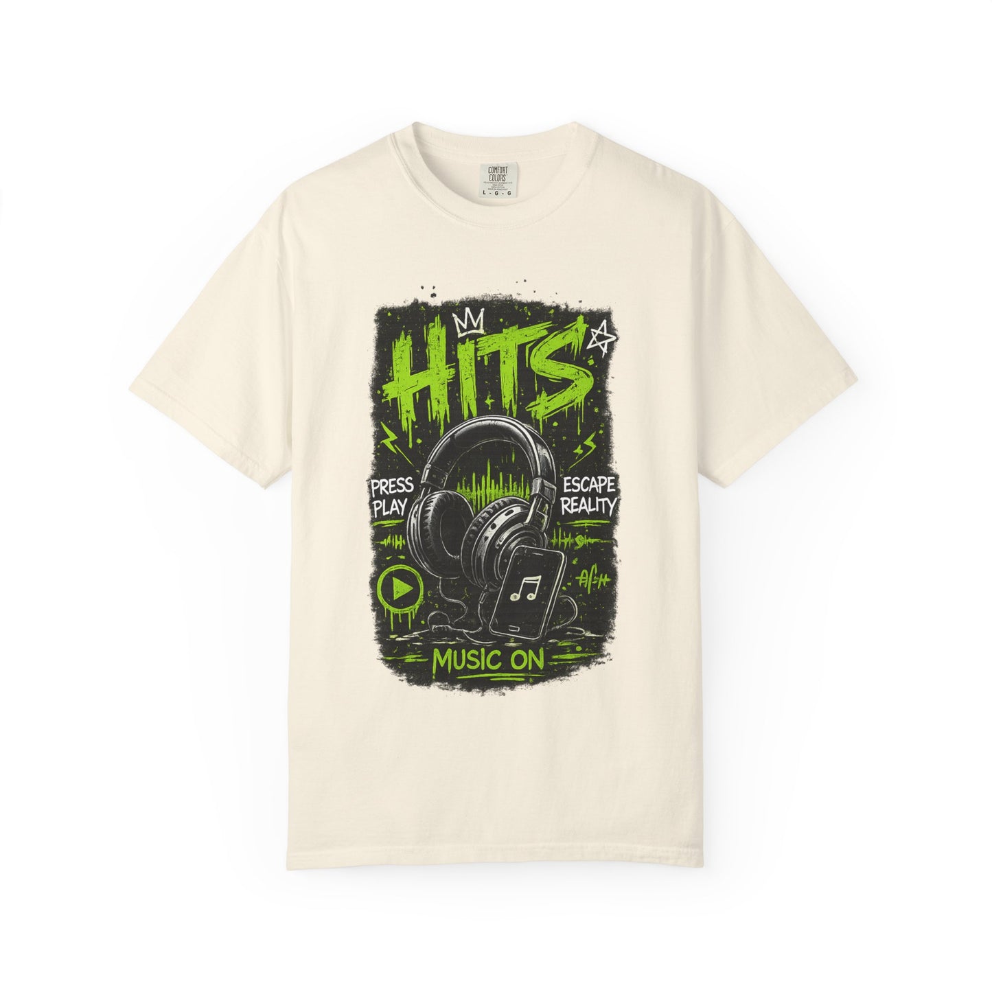 Hits Headphones Graphic T-Shirt — Music On Streetwear Tee