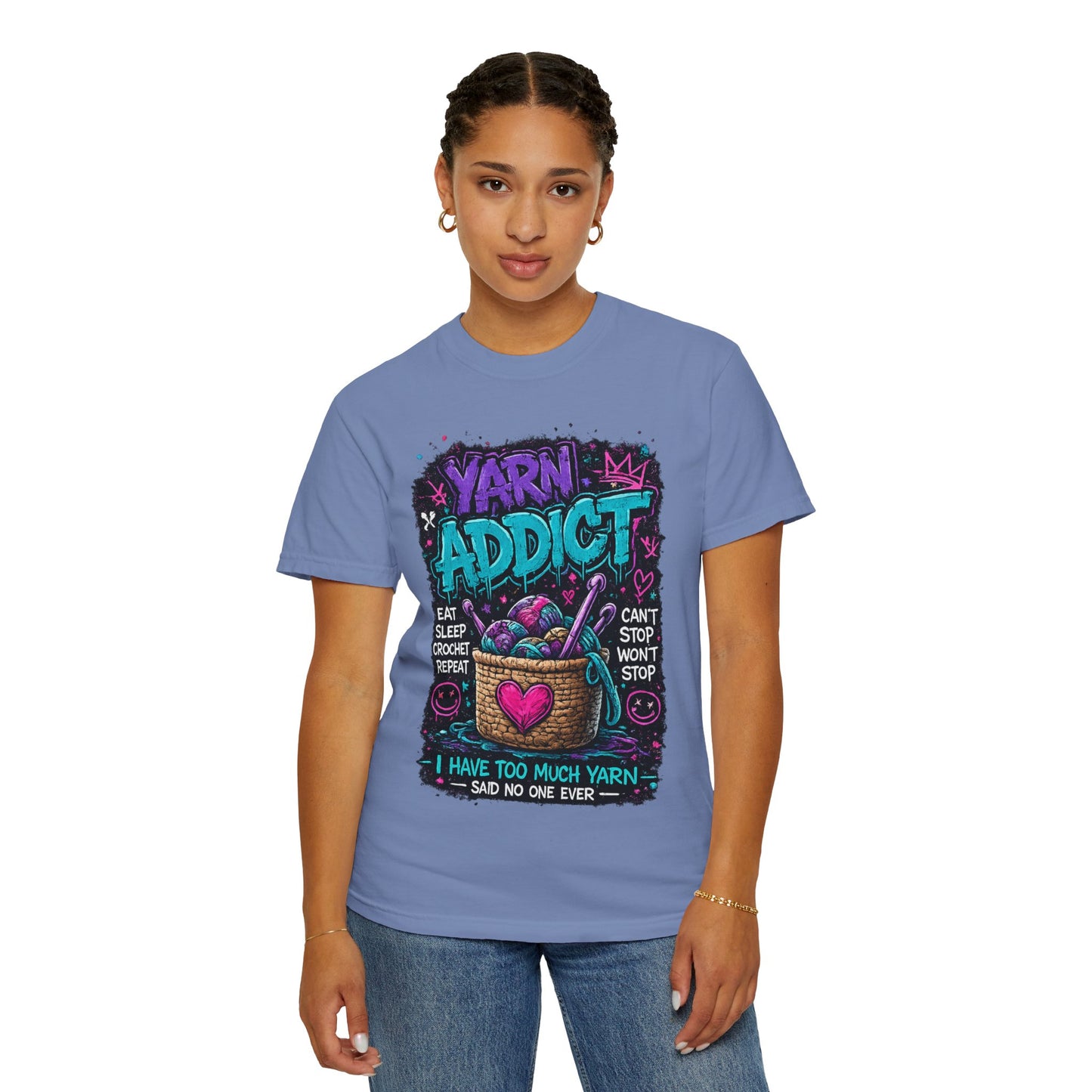 Yarn Addict T-Shirt — Funny Knitting & Crochet Gift Tee