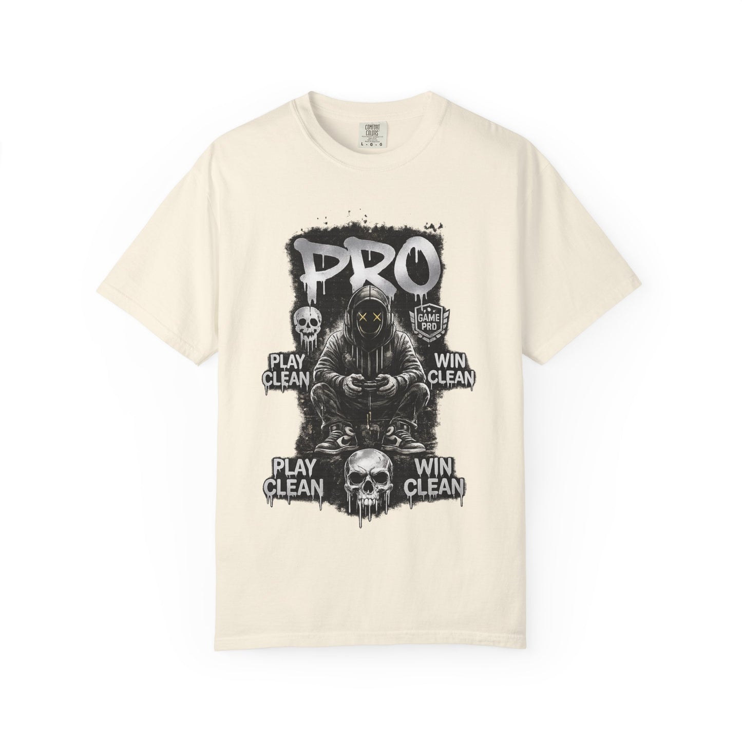 Pro Gamer Grim Reaper T-shirt | Play Clean Win Clean, Skull Controller Design