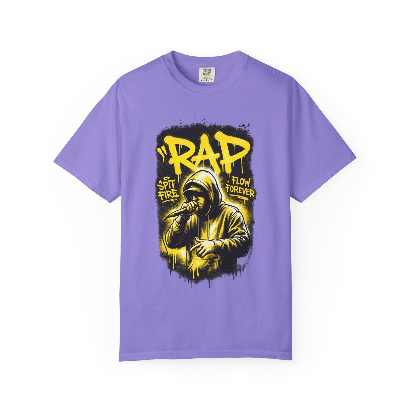 Rap Microphone Graphic T-Shirt — Spit Fire Flow Forever Hip Hop Tee