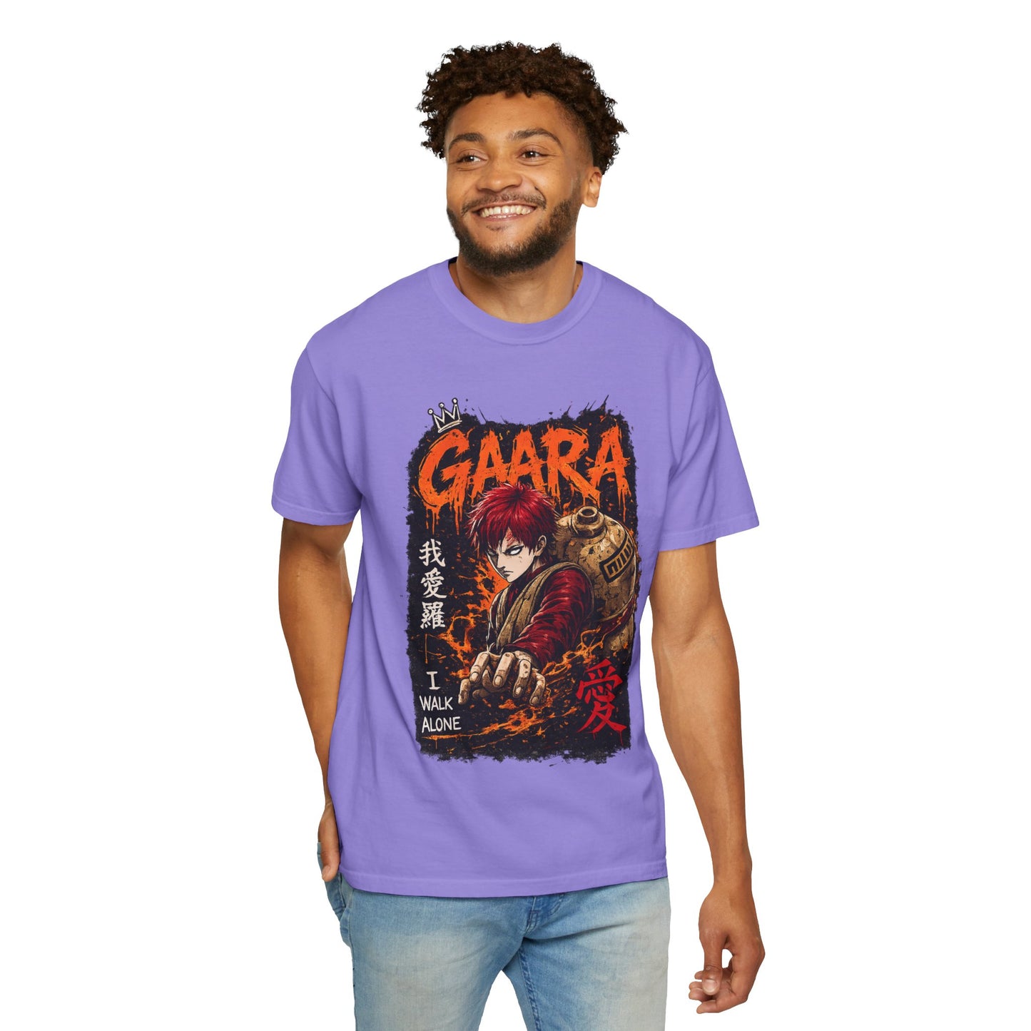 Anime Character Graphic T-Shirt — "I Walk Alone" Gaara Design