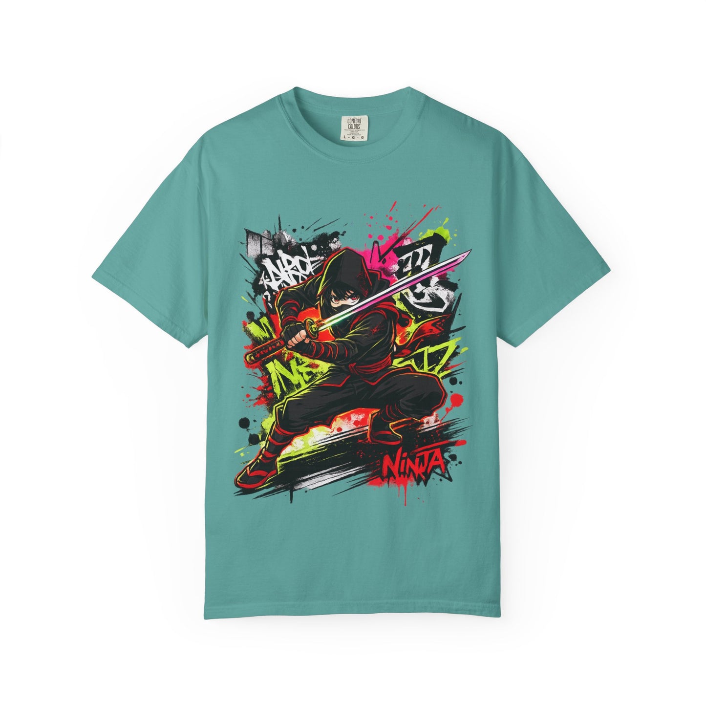 Ninja Graffiti Art T-Shirt – Urban Street Samurai Graphic Tee