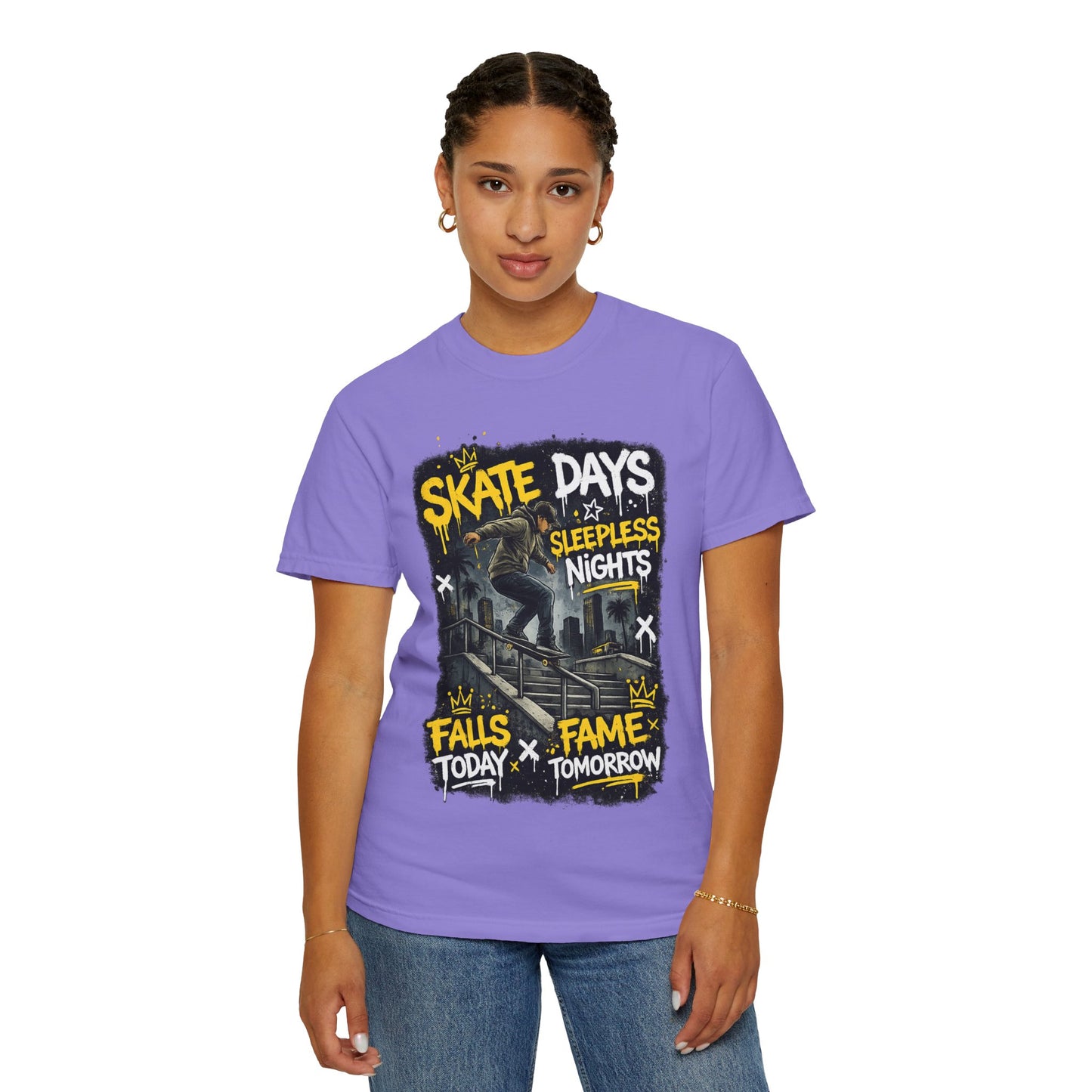 Skate Days Graphic T-Shirt — "Skate Days Sleepless Nights" Streetwear Tee