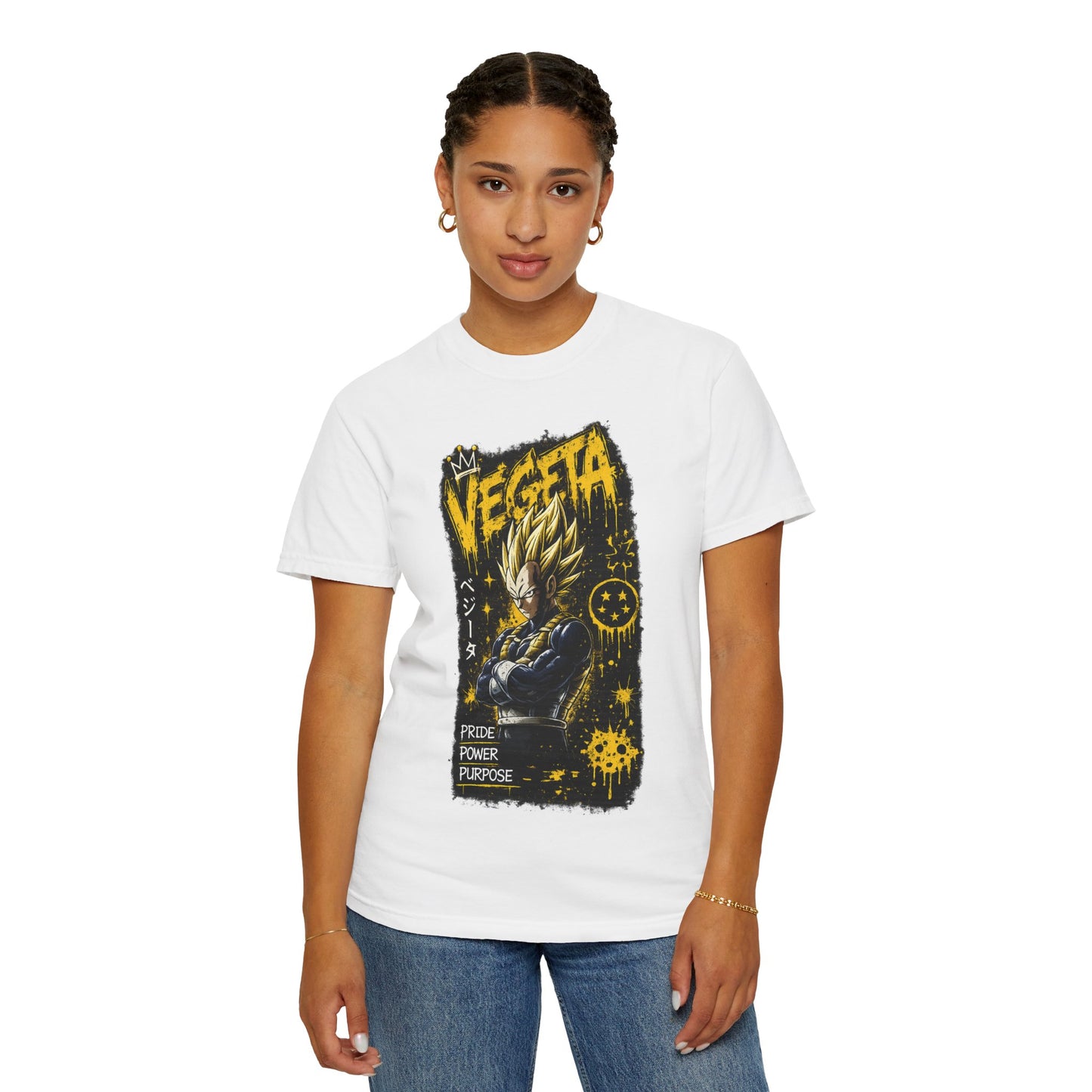 Vegeta Graphic T-Shirt — Pride Power Purpose Anime Tee