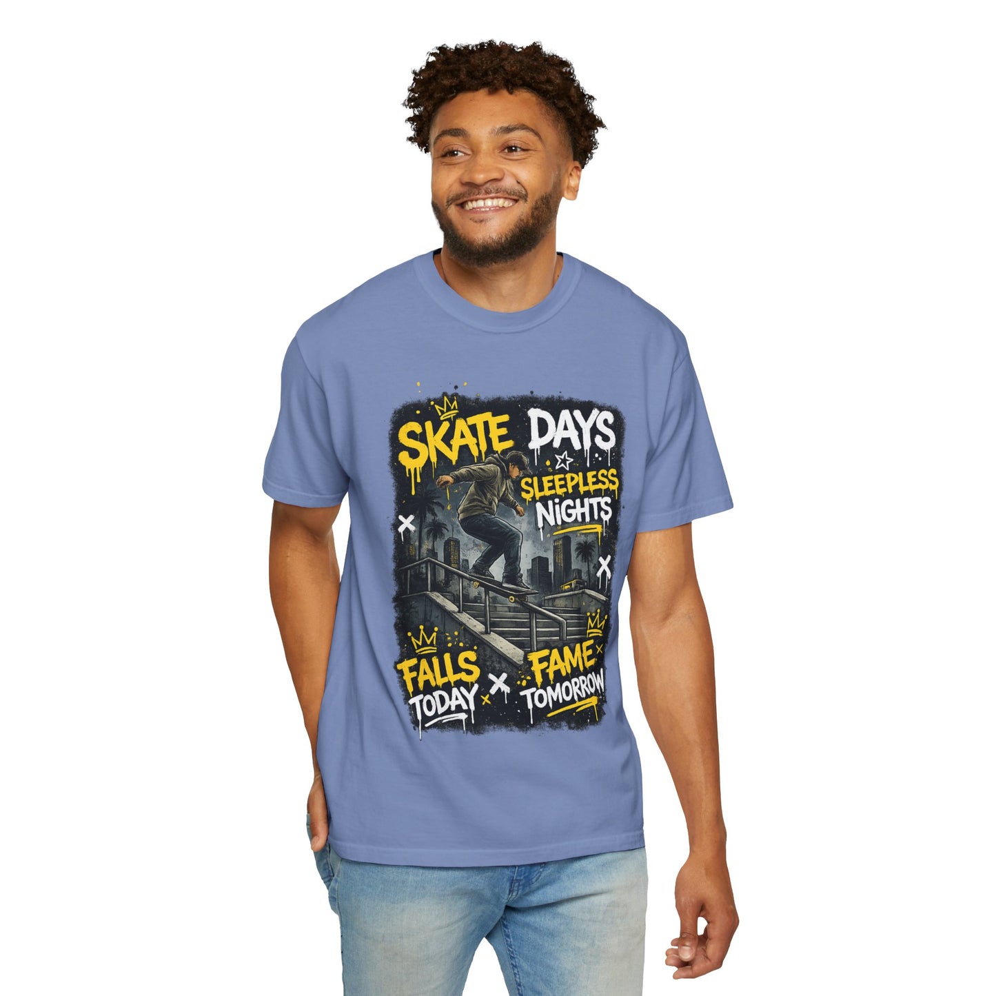 Skate Days Graphic T-Shirt — "Skate Days Sleepless Nights" Streetwear Tee