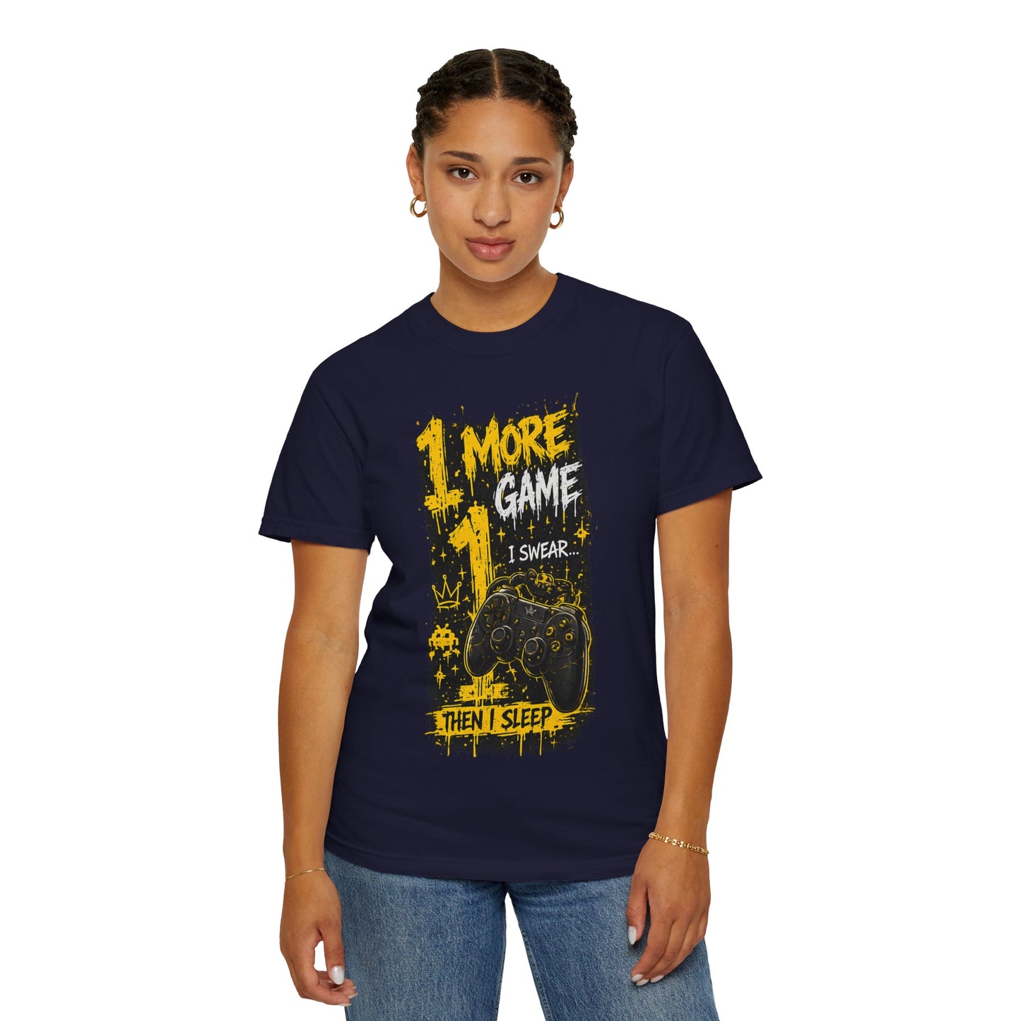 Gaming T-Shirt — “1 More Game I Swear Then I Sleep” Graphic Tee