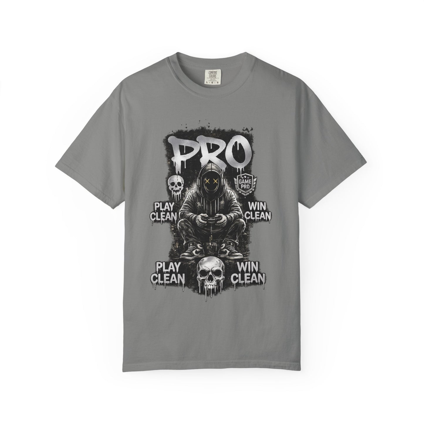 Pro Gamer Grim Reaper T-shirt | Play Clean Win Clean, Skull Controller Design