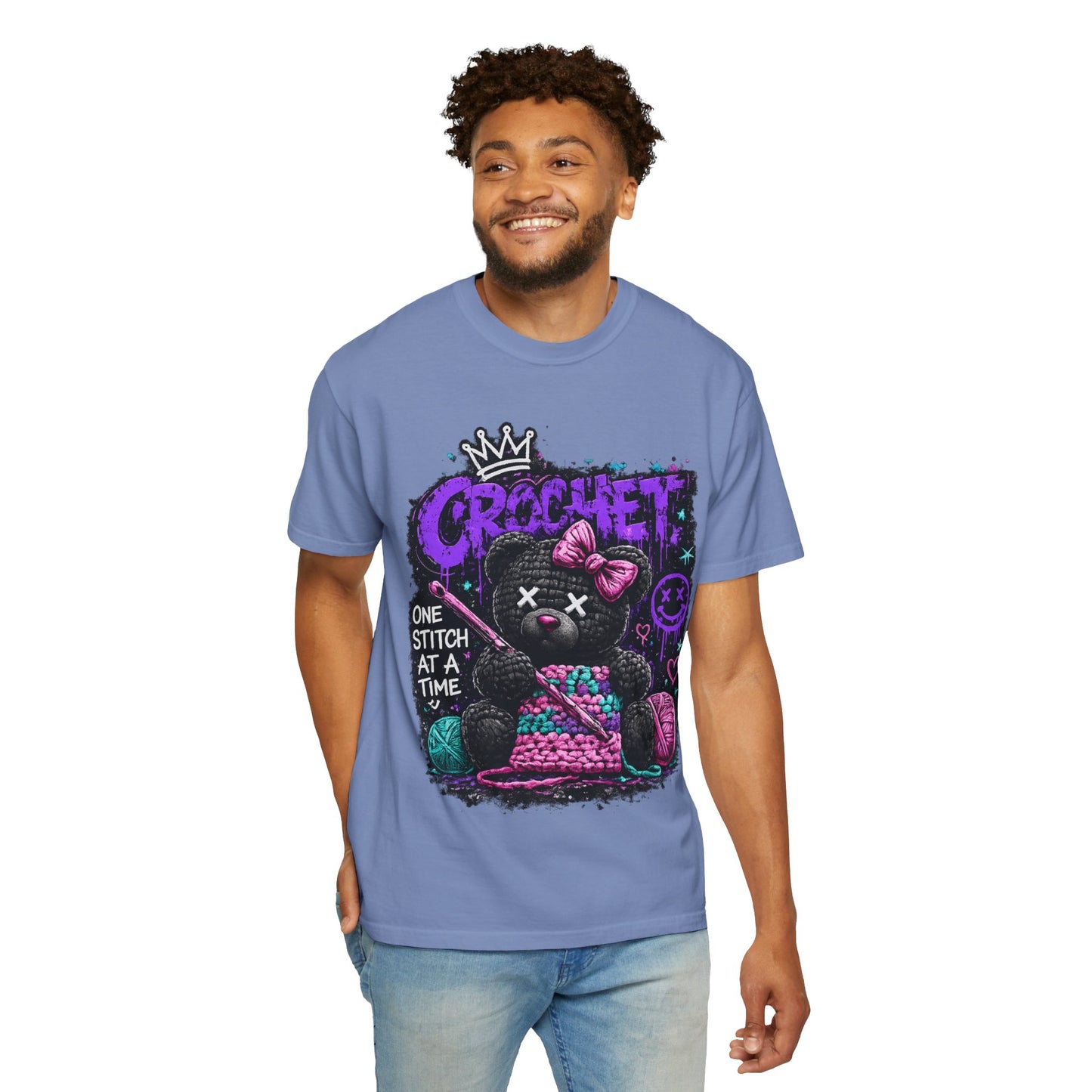 Crochet Voodoo Bear T-Shirt — "One Stitch at a Time" Crochet Graphic Tee