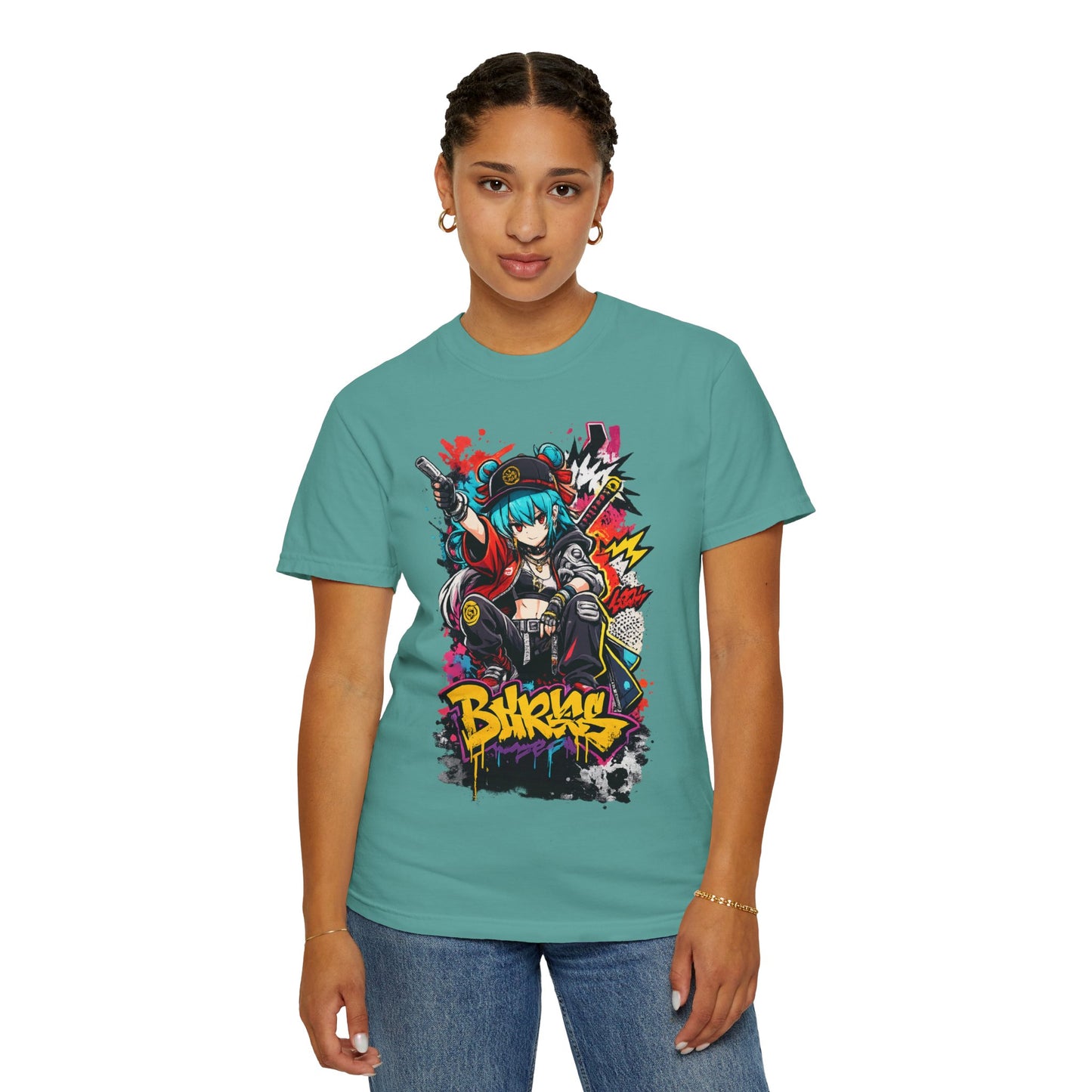 Graffiti Oni Streetwear T-Shirt — 'Bikrus' Anime Urban Graphic Tee