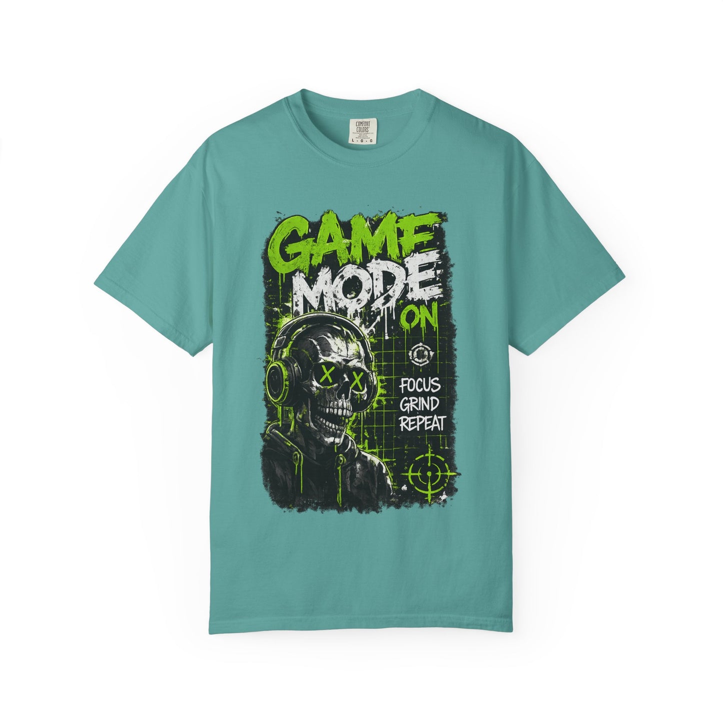 Game Mode On T-Shirt — Gamer Skull Graphic Tee (Focus Grind Repeat)