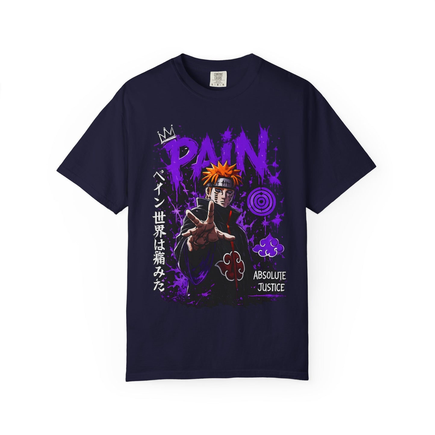 Anime Pain Graphic T-Shirt — 'Pain' & Akatsuki Design with Japanese Text