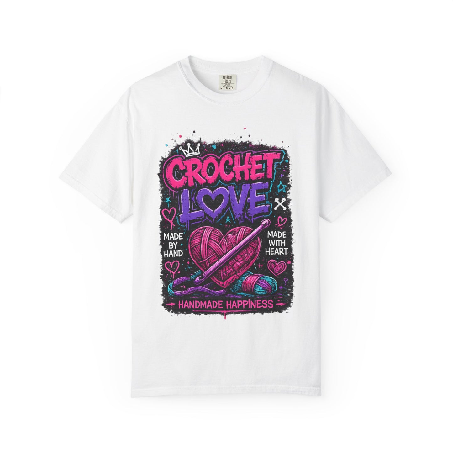 Crochet Love T-Shirt — Handmade Happiness Graphic