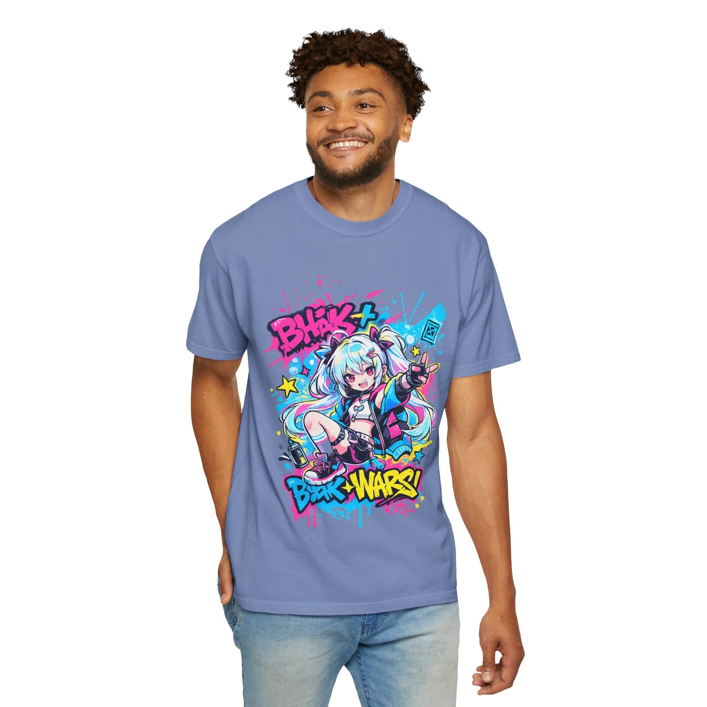 Anime Gamer Girl Graphic T-Shirt — "Blox Wars" Streetwear Tee