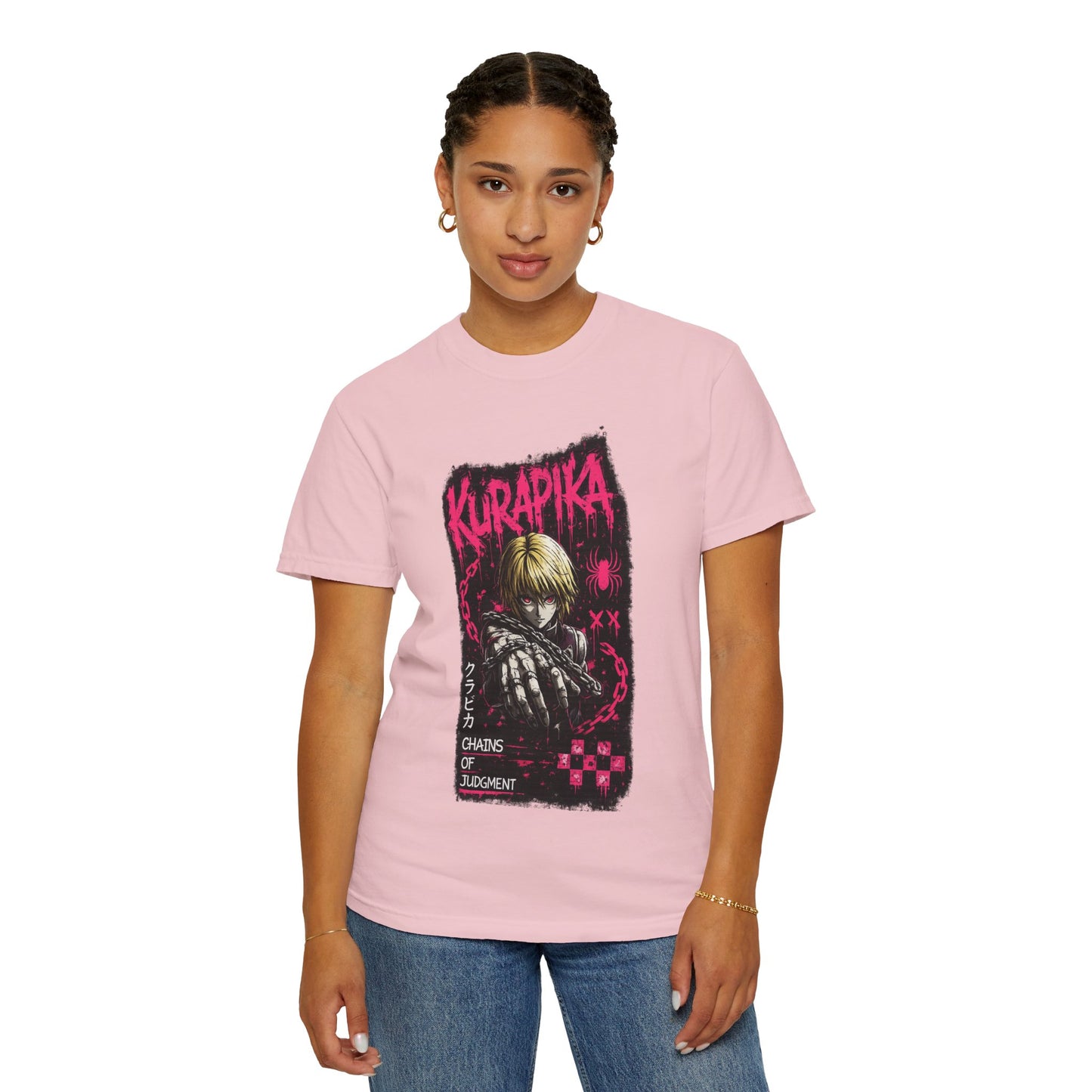 Kurapika Graphic T-Shirt — Anime Thriller 'Chains of Judgment' Tee