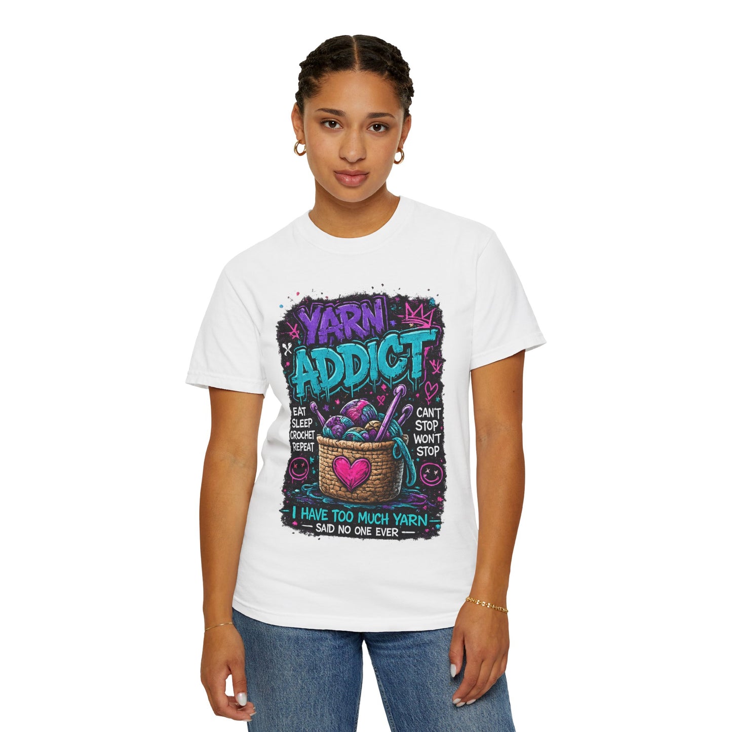Yarn Addict T-Shirt — Funny Knitting & Crochet Gift Tee