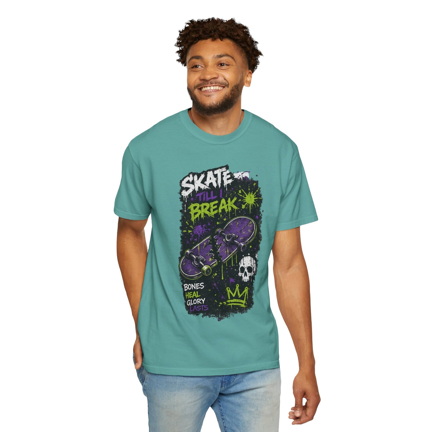 Skate Break Graphic T-Shirt — Skateboard Skull Streetwear