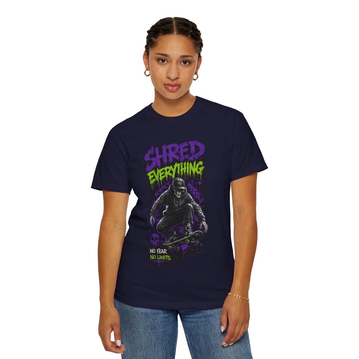 Shred Everything Skateboard T-Shirt — No Fear, No Limits Graphic Tee