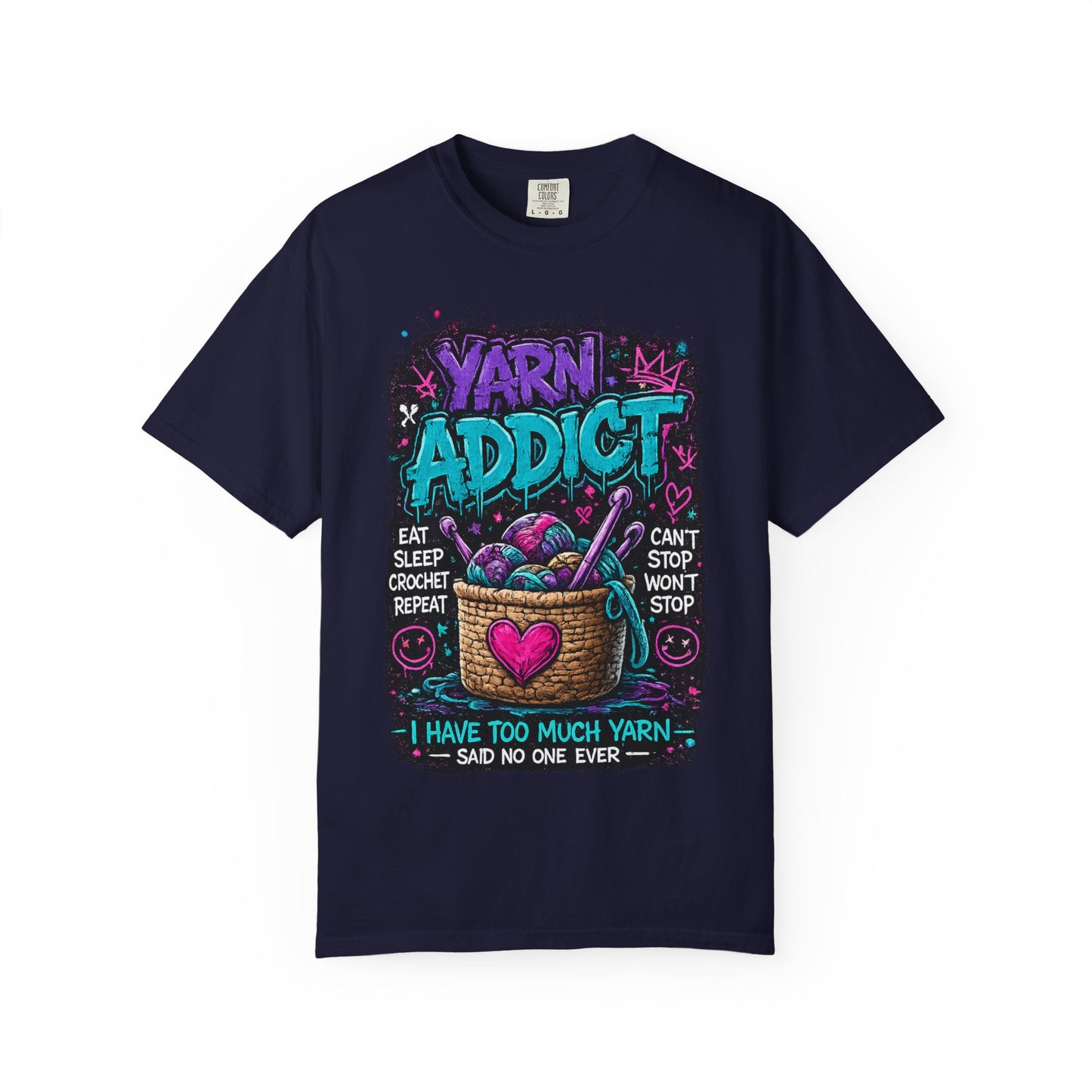 Yarn Addict T-Shirt — Funny Knitting & Crochet Gift Tee
