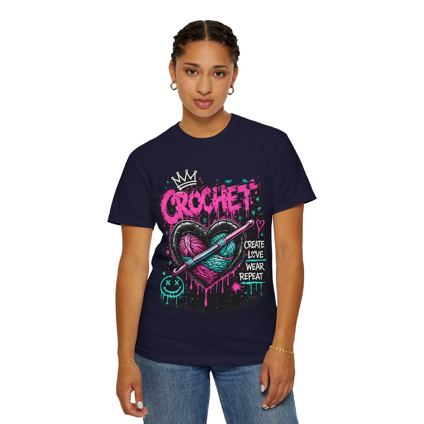 Crochet Heart Graphic T-Shirt — Create Love Wear Repeat