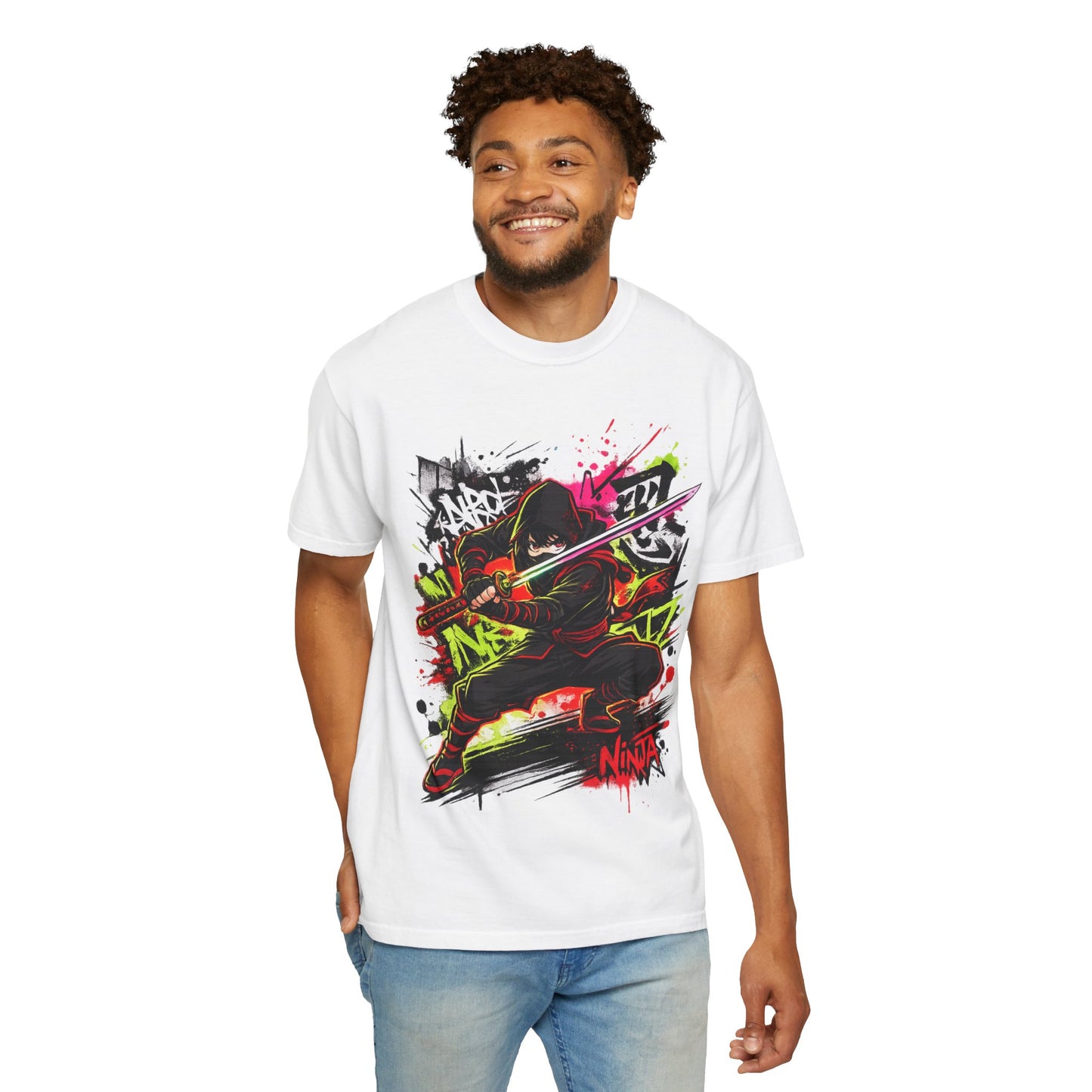 Ninja Graffiti Art T-Shirt – Urban Street Samurai Graphic Tee
