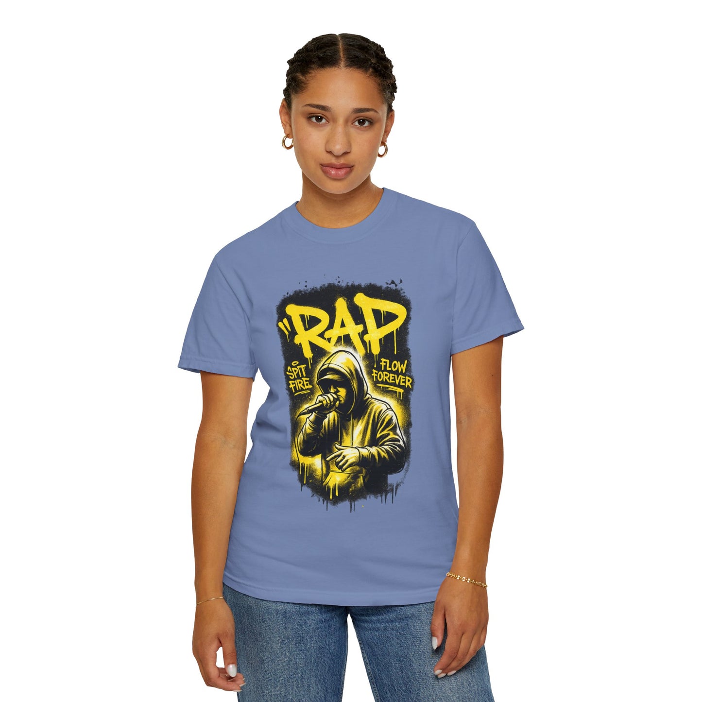 Rap Microphone Graphic T-Shirt — Spit Fire Flow Forever Hip Hop Tee