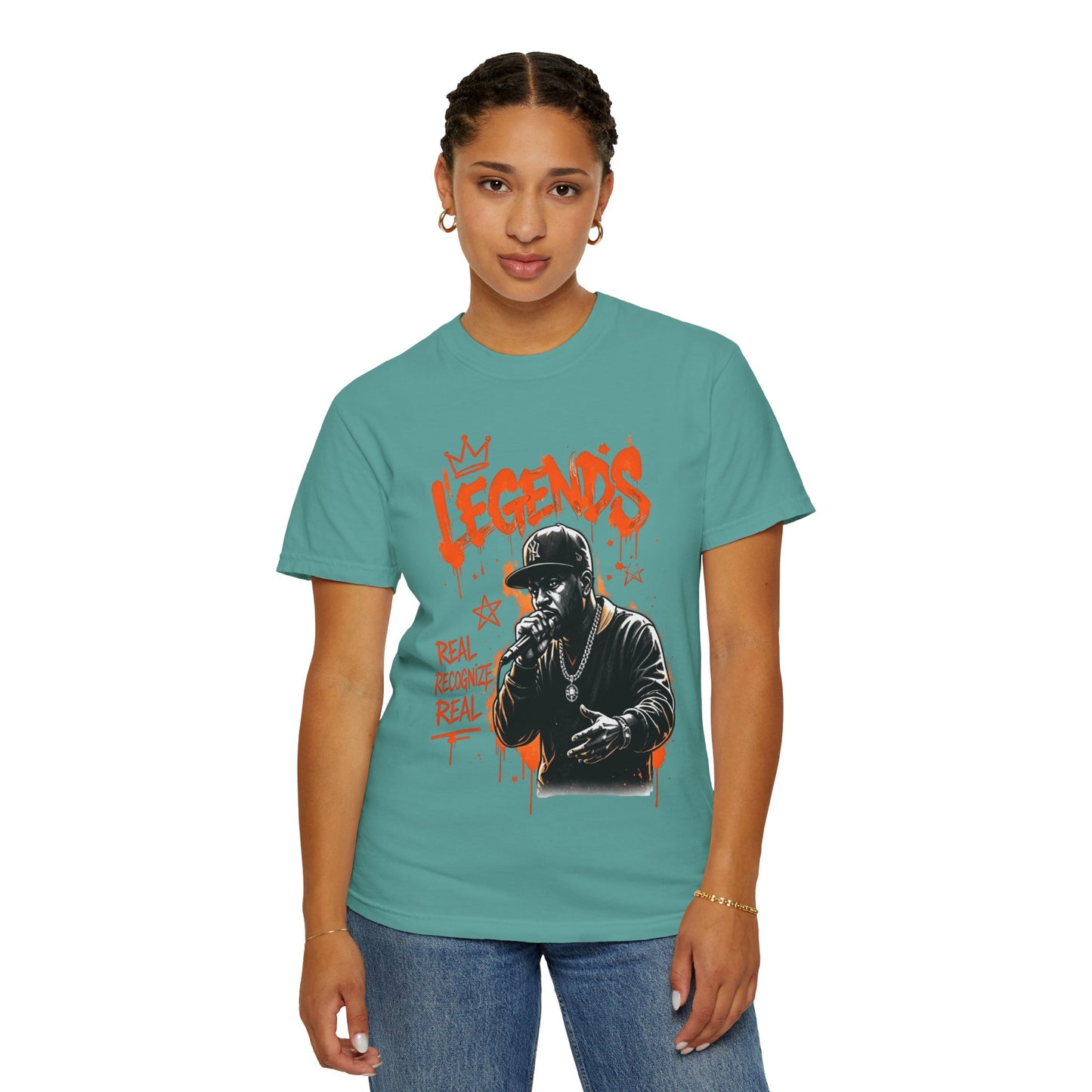 Legend’s Rapper Graphic T-Shirt — “Real Recognize Real” Streetwear Tee
