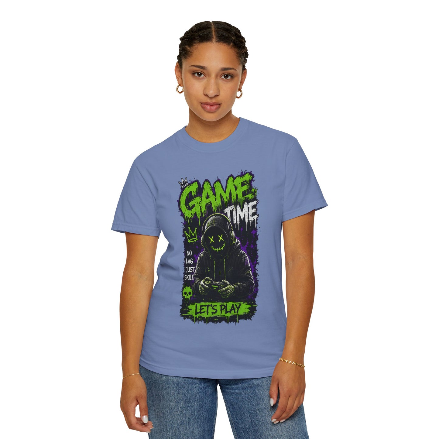 Gaming Graphic T-Shirt — "Game Time: Let’s Play" Neon Gamer Tee