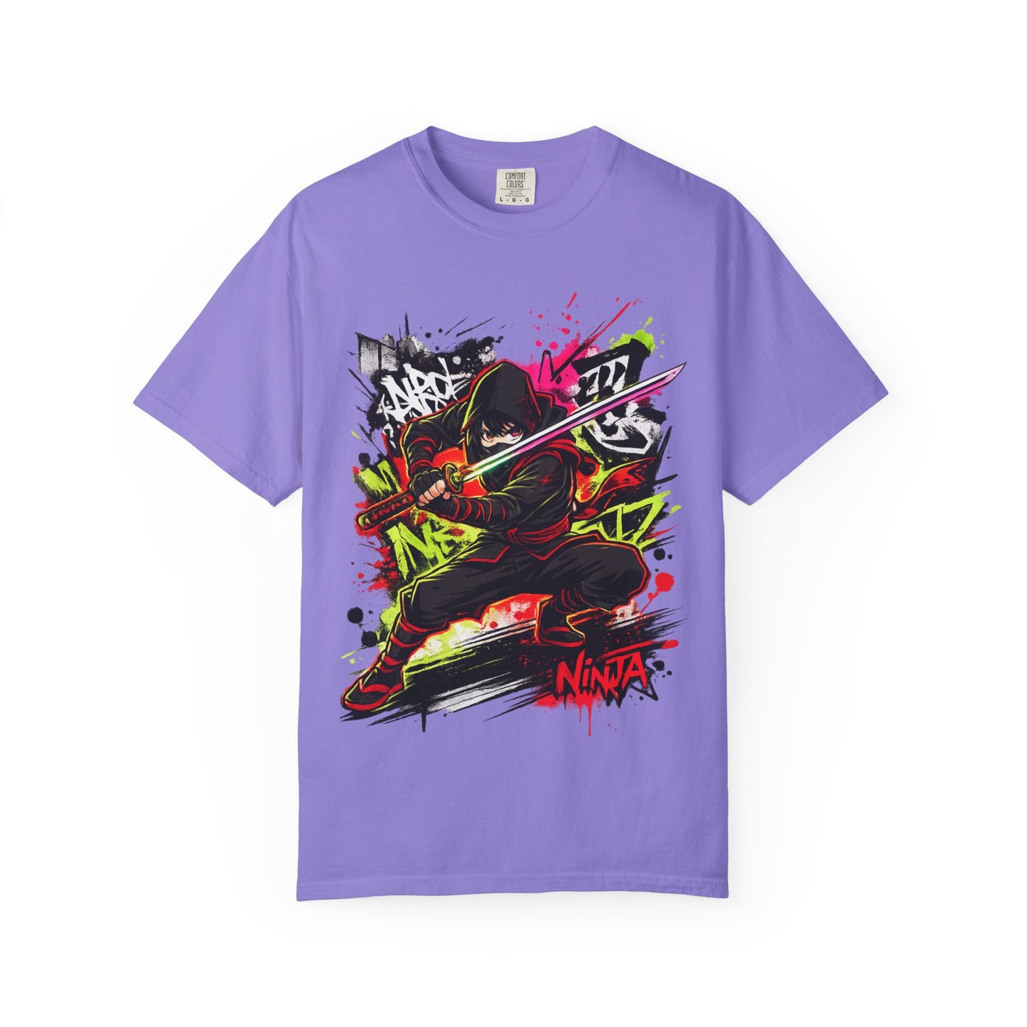Ninja Graffiti Art T-Shirt – Urban Street Samurai Graphic Tee
