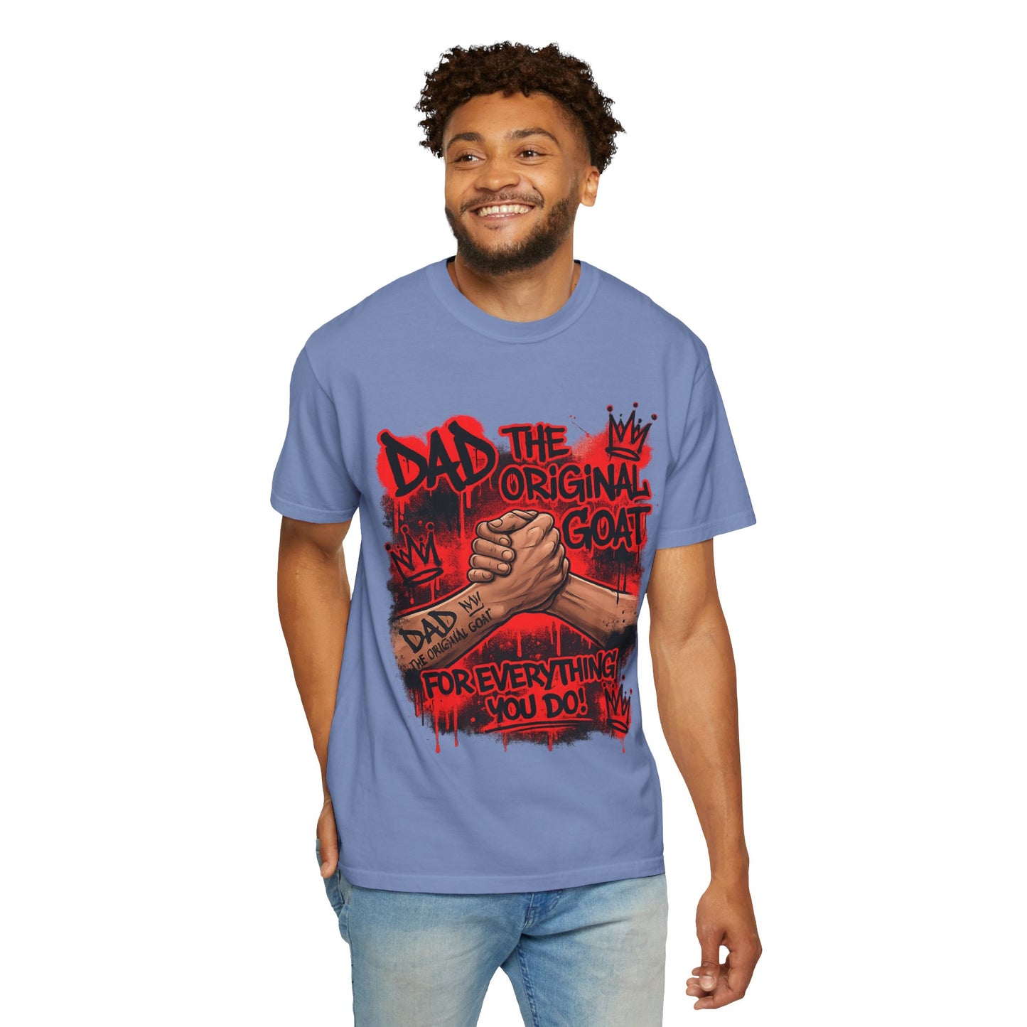 The Original GOAT Dad T-Shirt | Arm Wrestle Graphic Fathers Day Shirt
