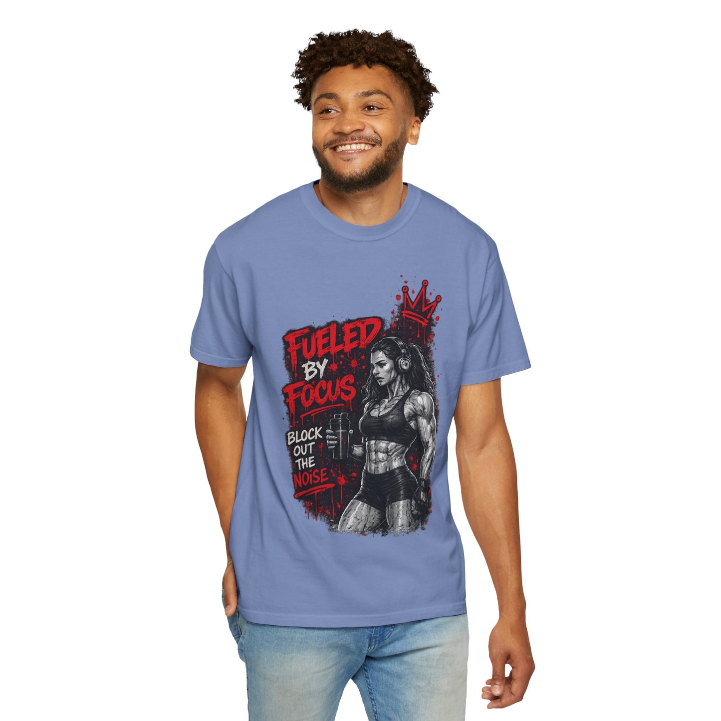 Fueled by Focus T-Shirt — Women’s Fitness Graphic Tee ("Block Out the Noise")