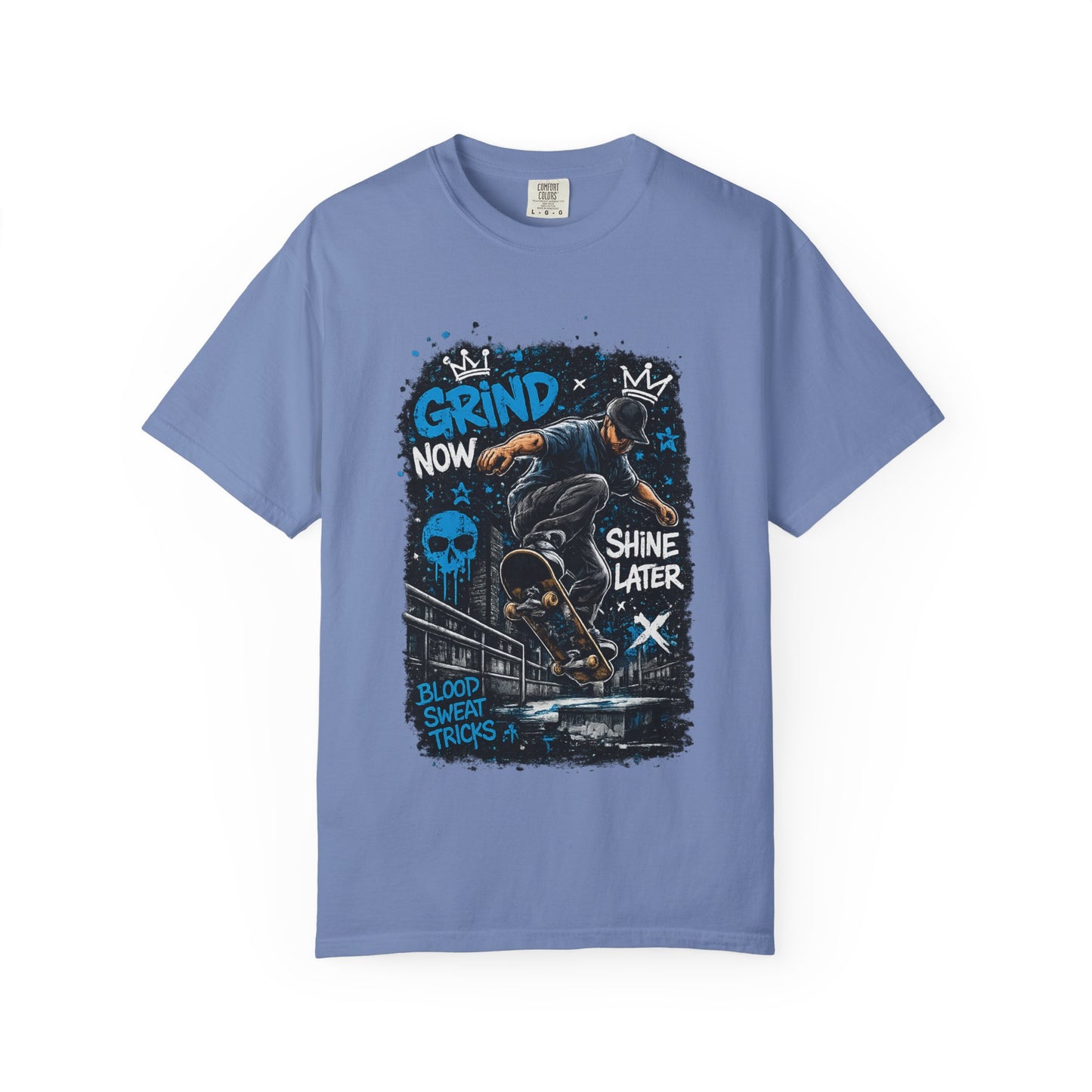 Skate Grind Now Tee — 'Grind Now Shine Later' Skateboard Graphic T-Shirt