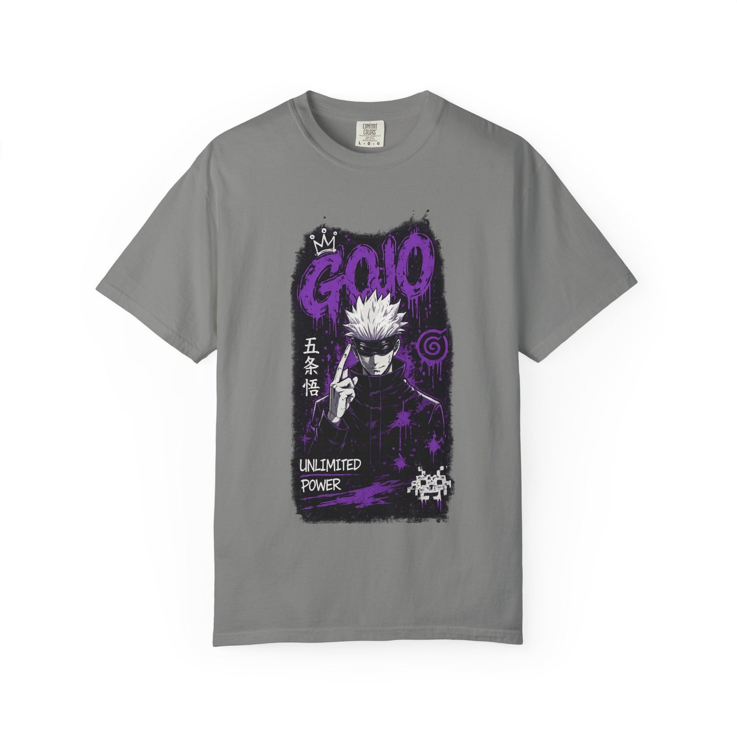 Anime Graphic T-Shirt — "Gojo Unlimited Power" White Tee