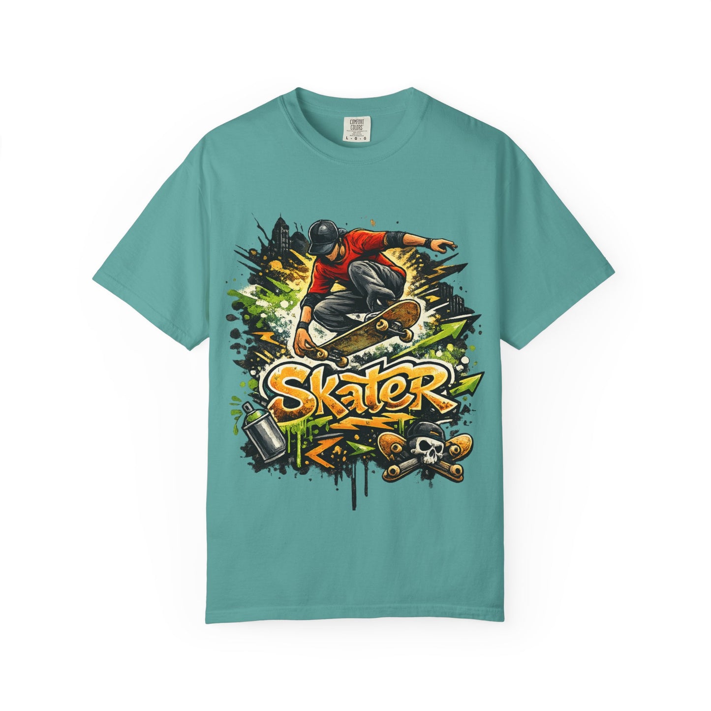 Skater Graphic T-Shirt - Unisex Garment-Dyed Tee for Skate Lovers