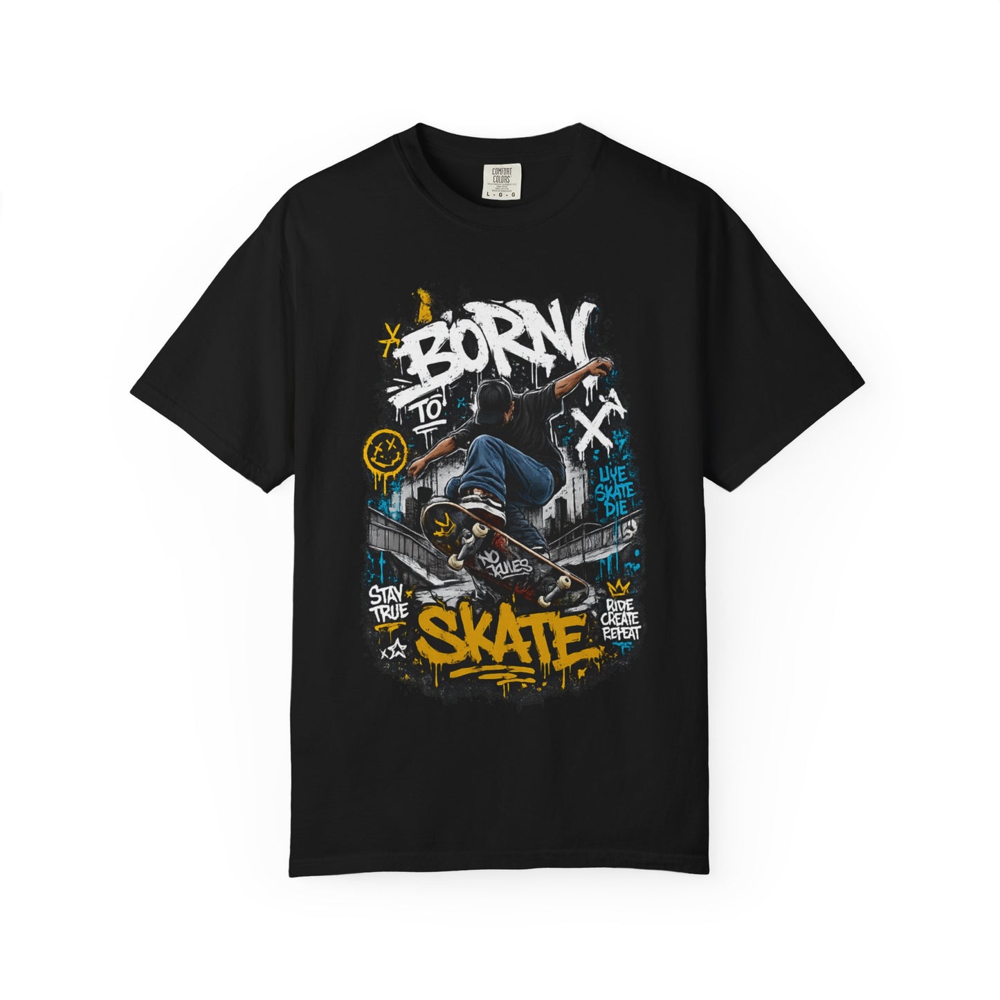 Born To Skate graphic tee | Skateboarder street art T-Shirt