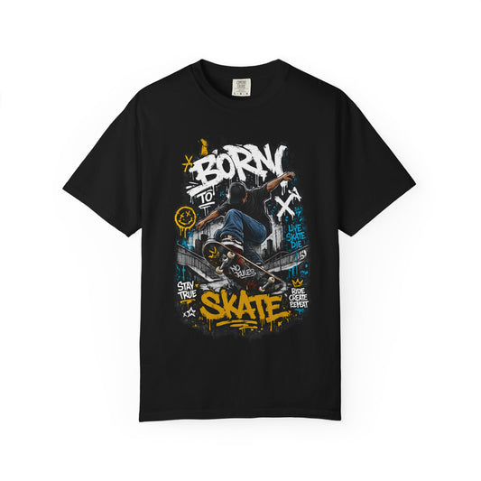Born To Skate graphic tee | Skateboarder street art T-Shirt