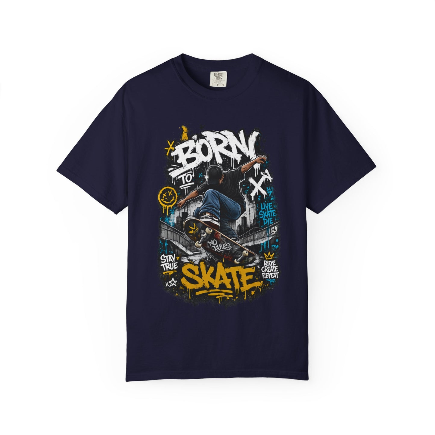 Born To Skate graphic tee | Skateboarder street art T-Shirt