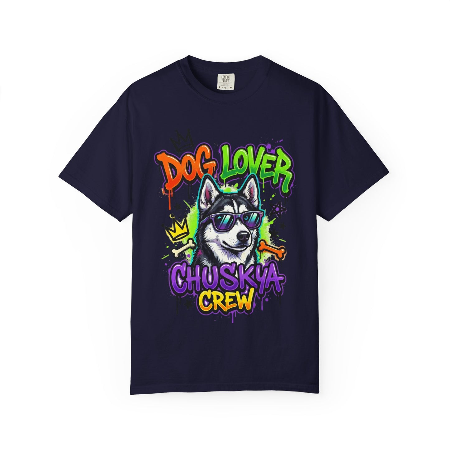 Dog Lover Husky Crew T-Shirt — Graphic Cool Husky Tee for Pet Owners